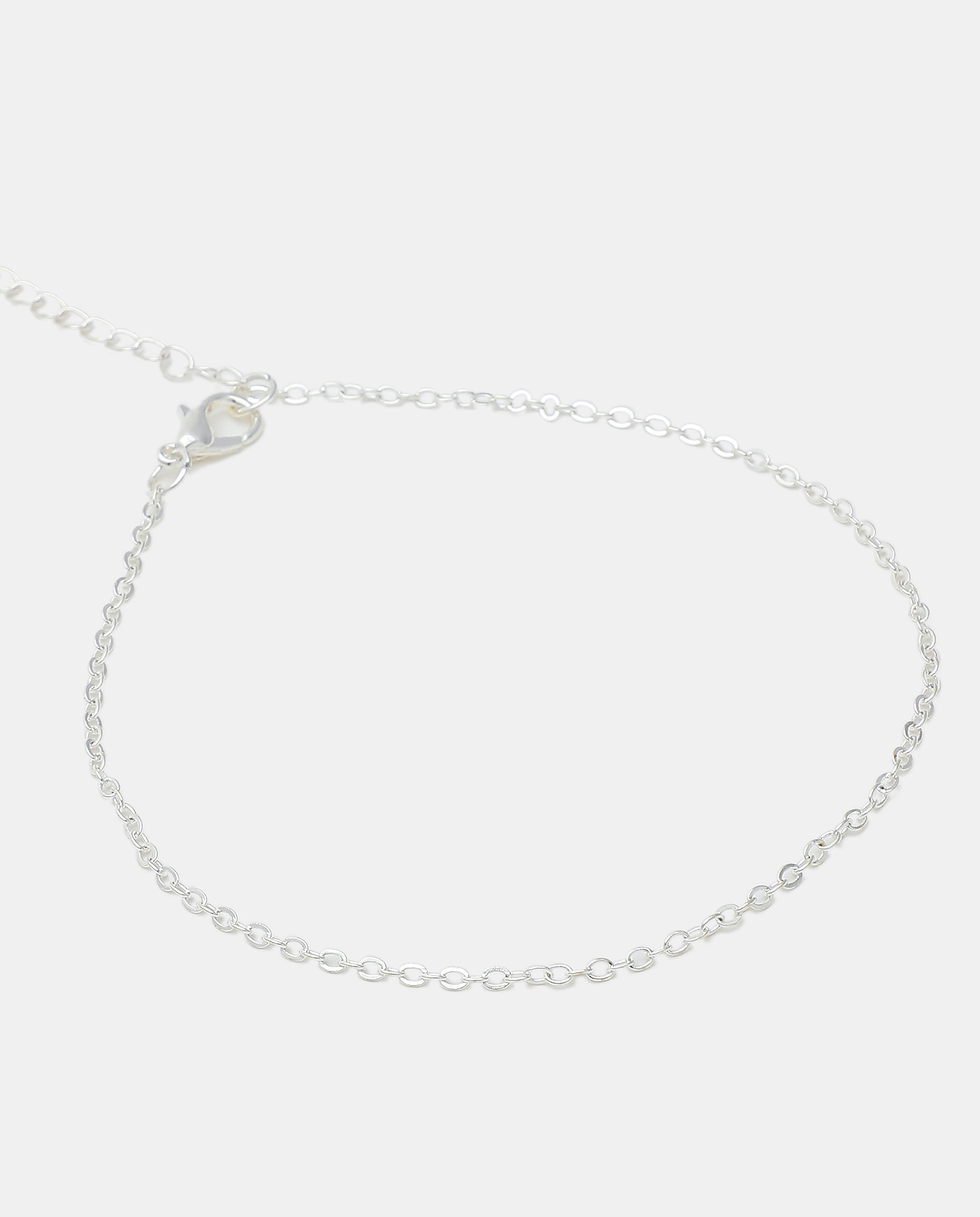 R&B Silver Silver Toned Anklet