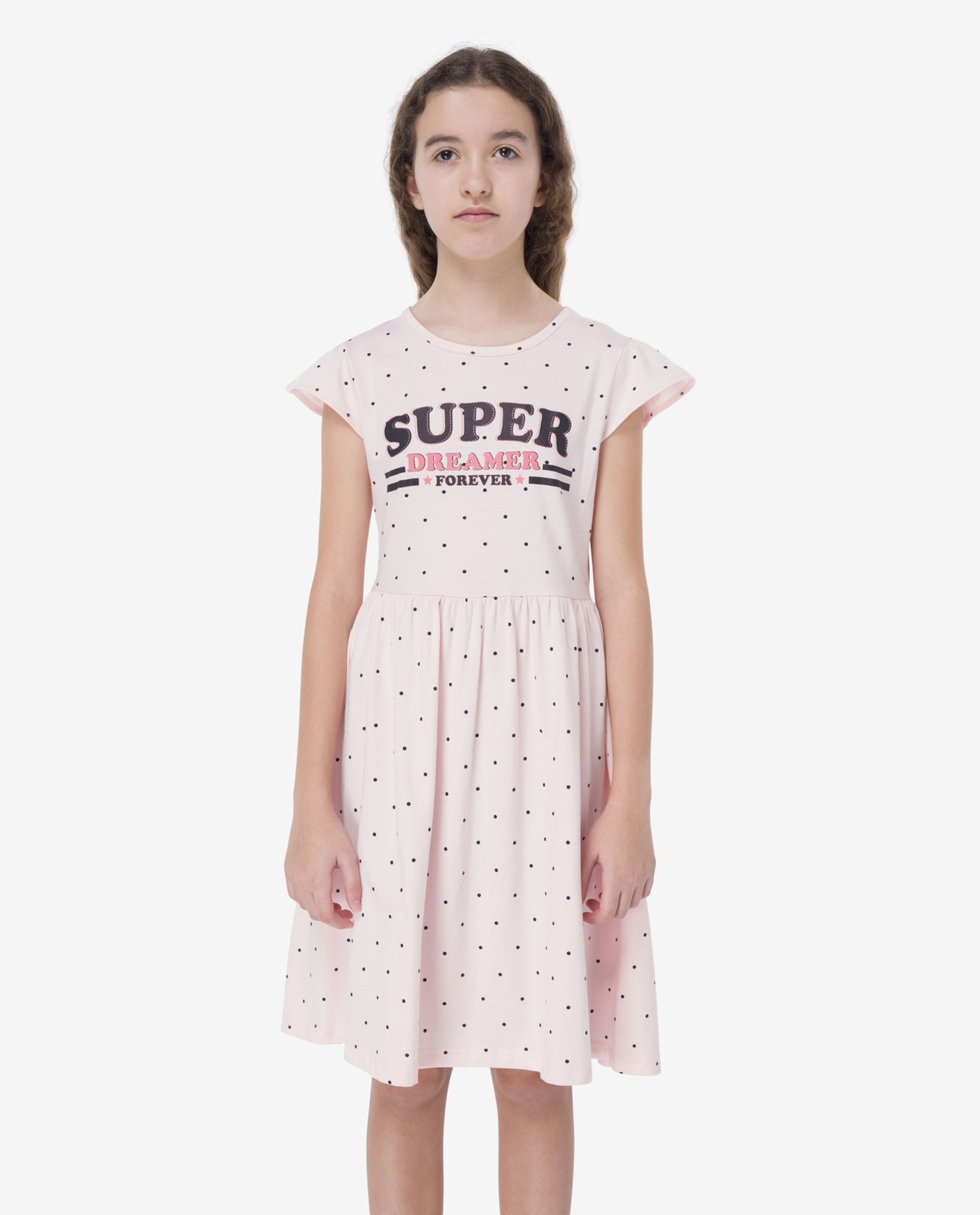 Pink Printed Fit & Flare Dress