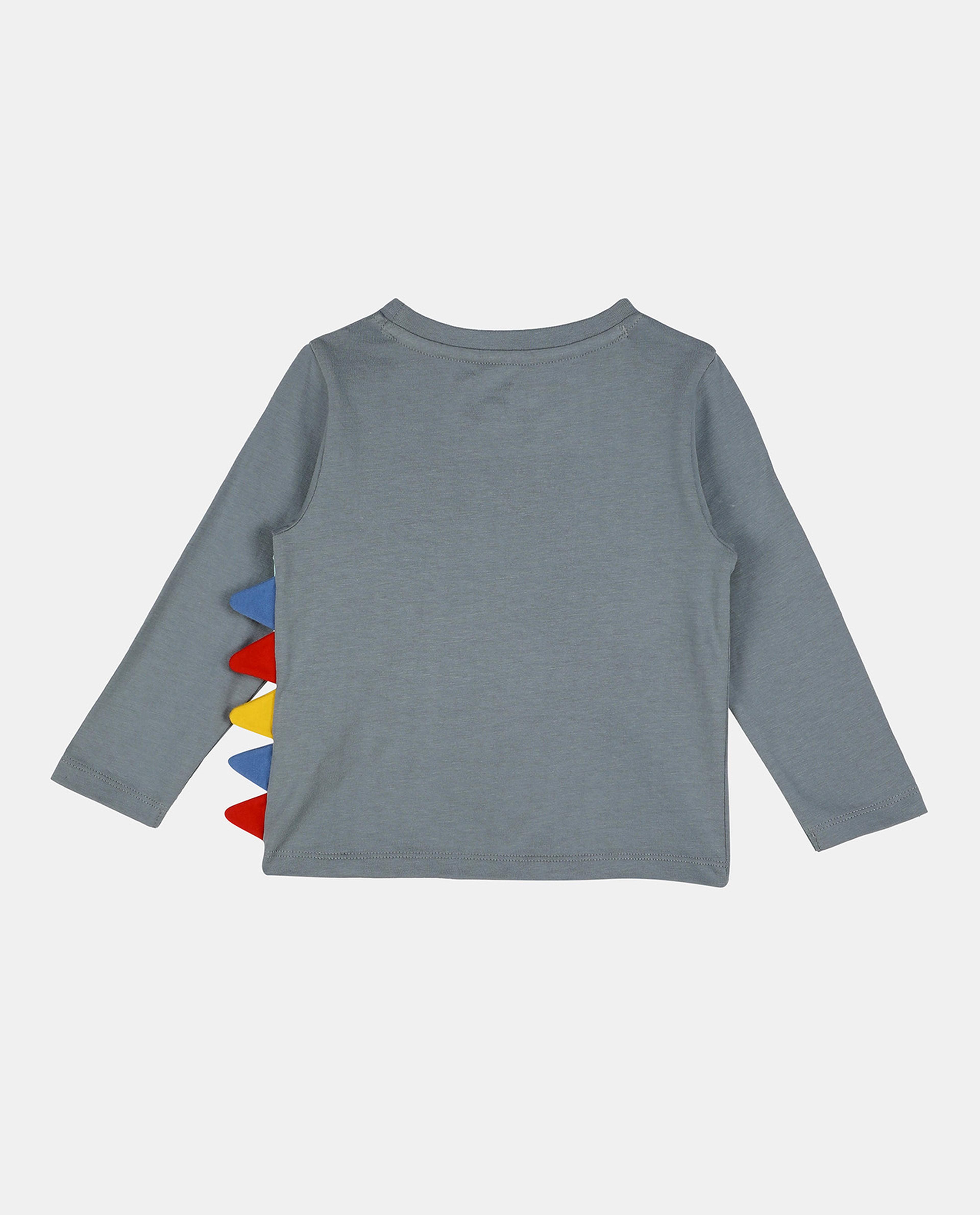 Grey Long Sleeve Fashion T-Shirt