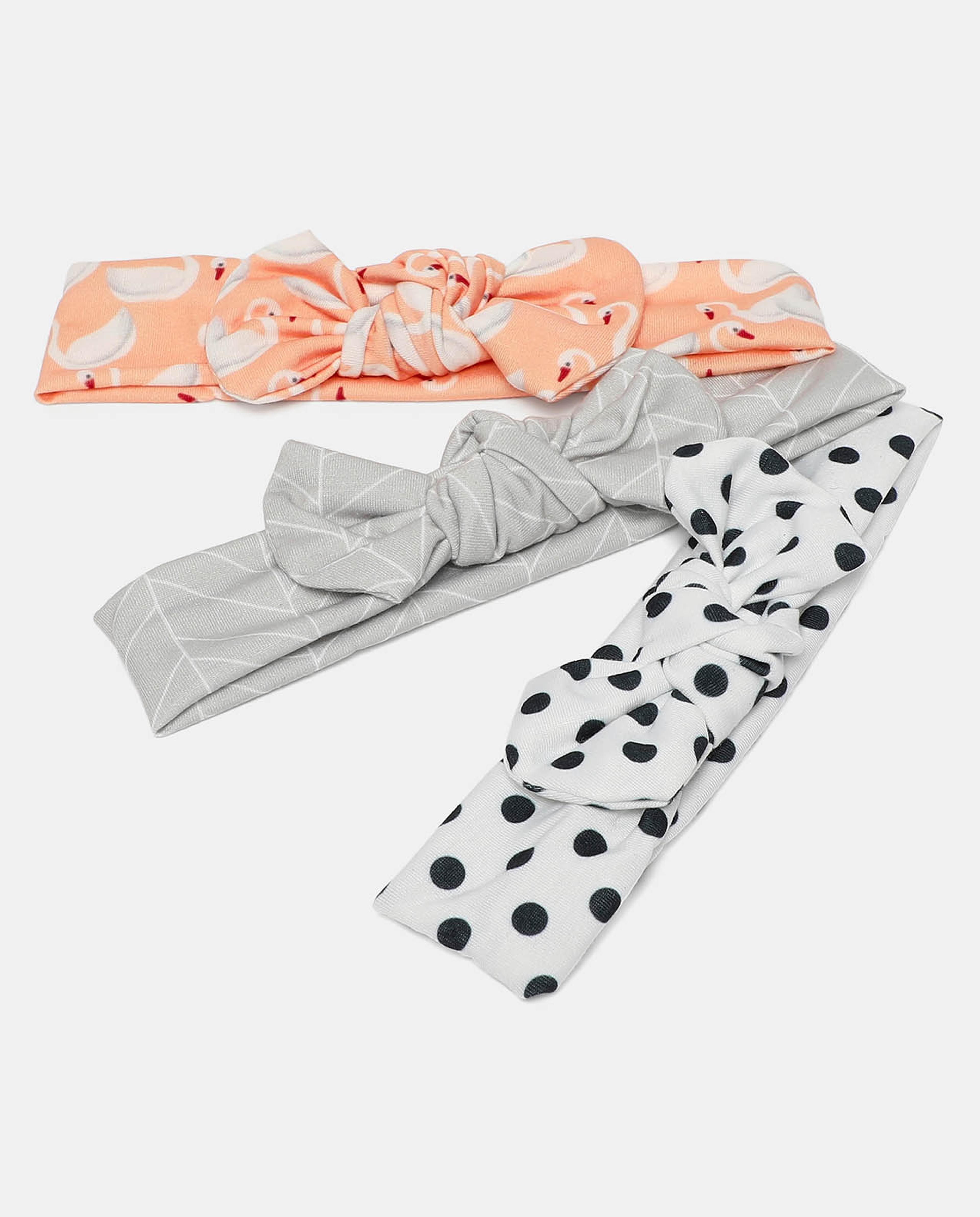 R&B Grey Pack of 3 Knotted Hair Band