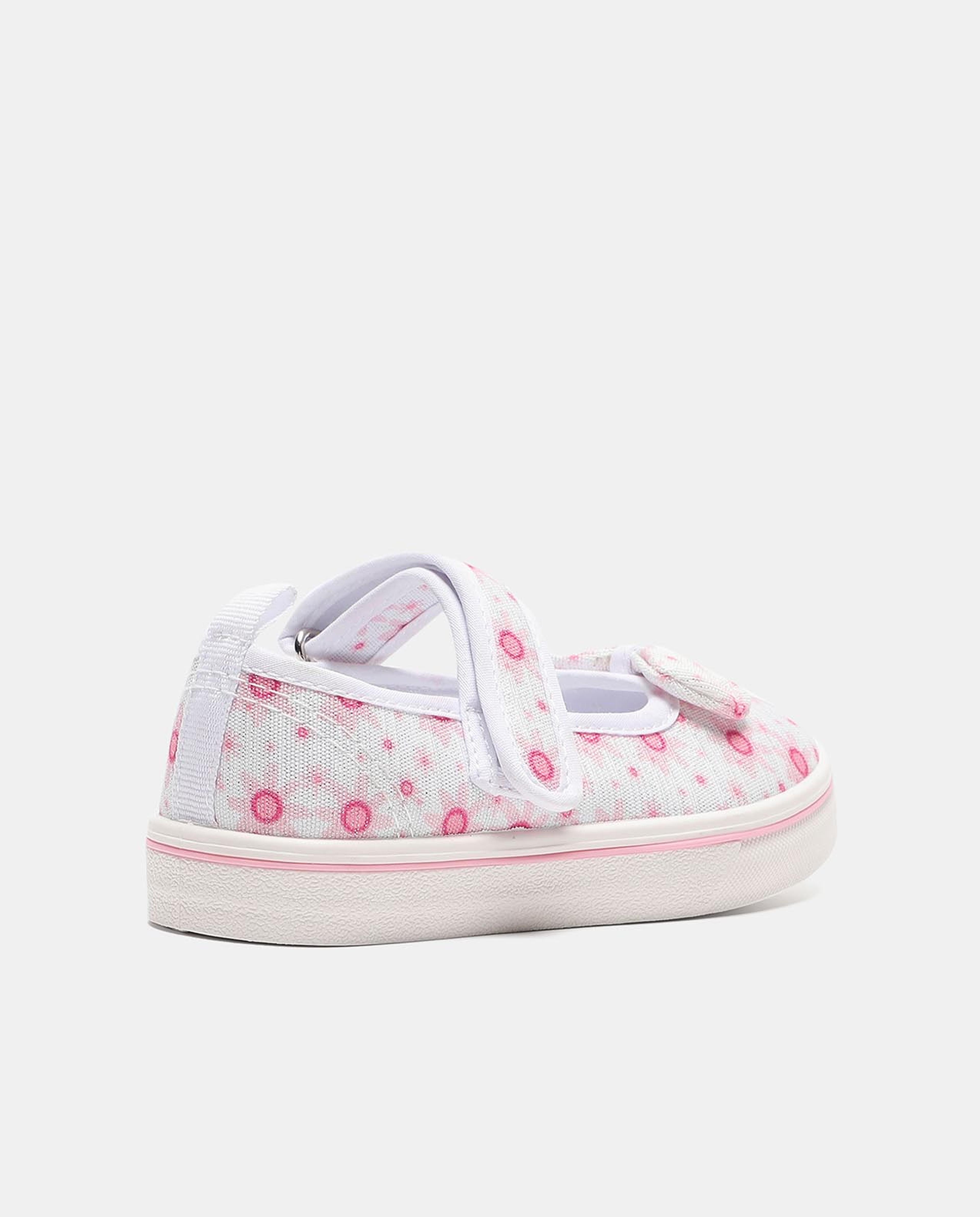 White Textured Velcro Canvas Shoes