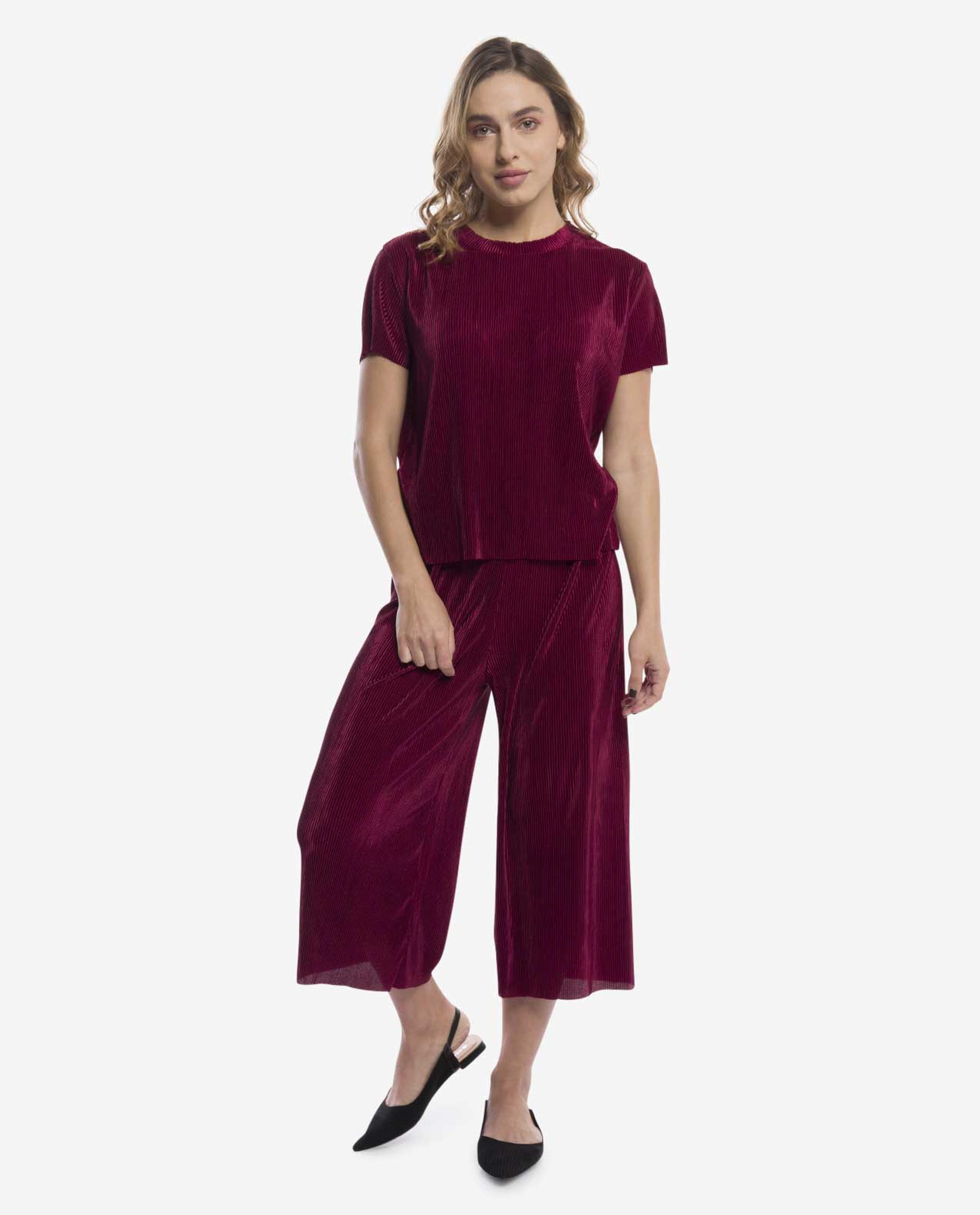 Burgundy Short Sleeve Top