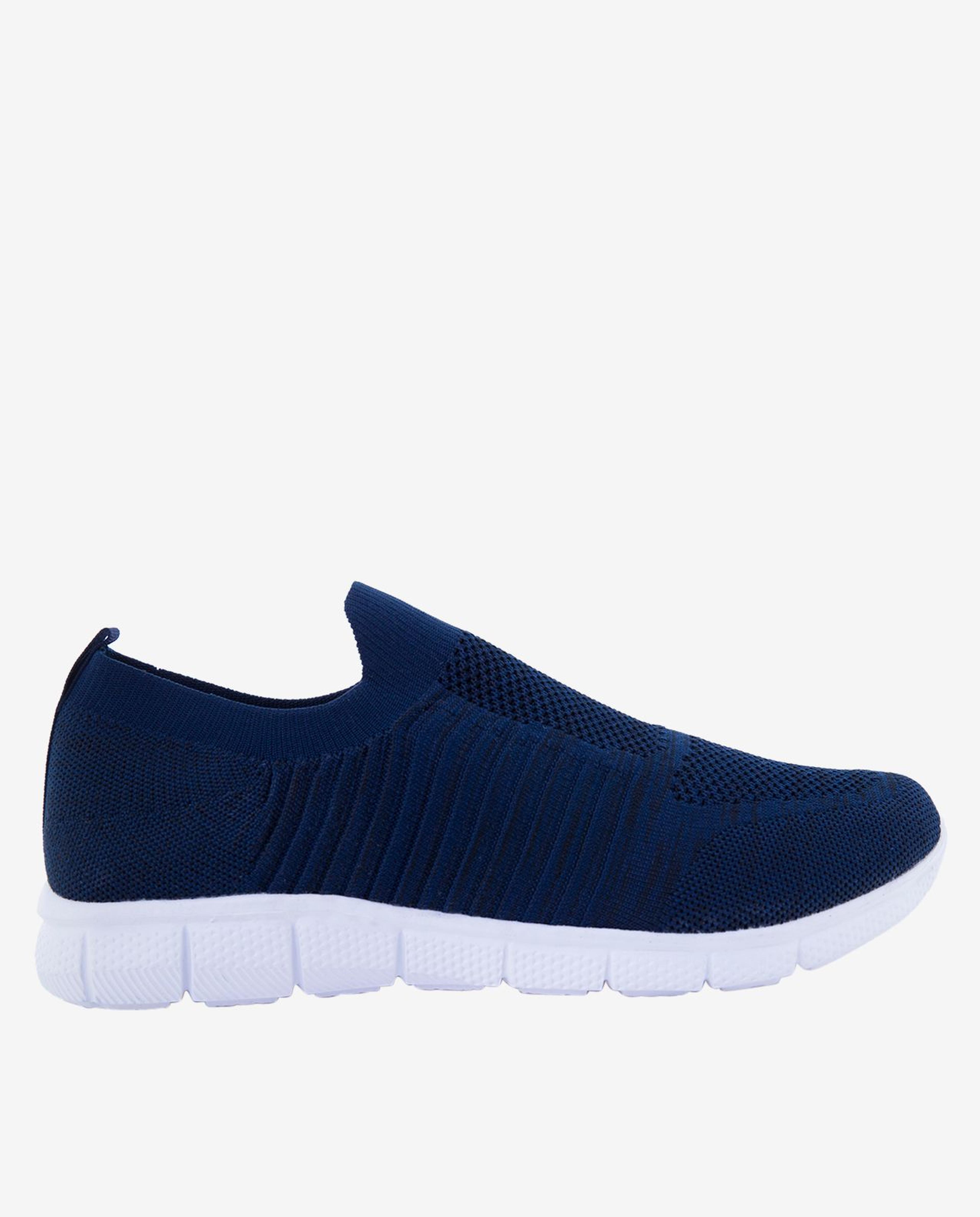 Navy Blue Fine Knit Slip On Shoes