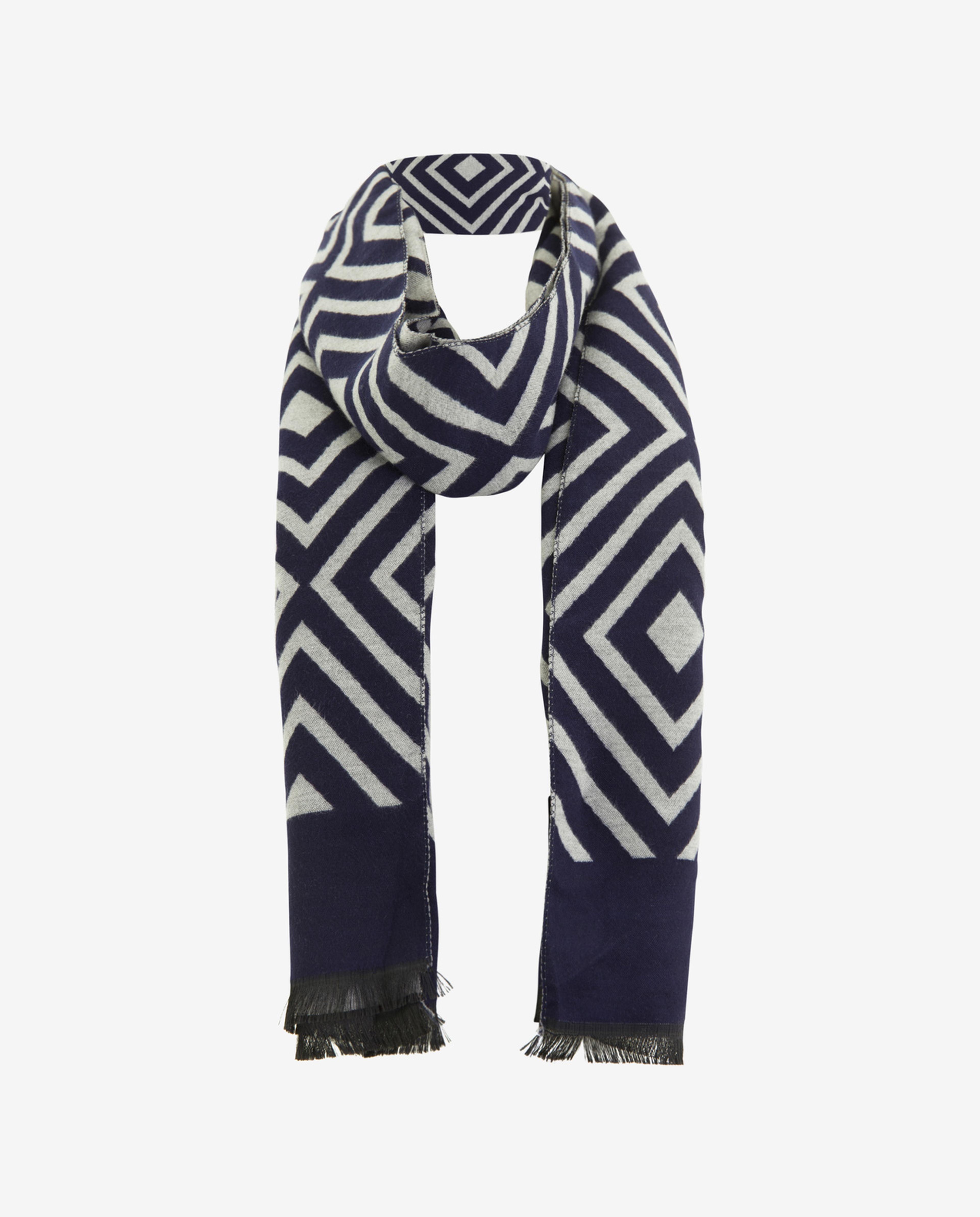 Blue Solid Cashmere Feel Winter Scarf