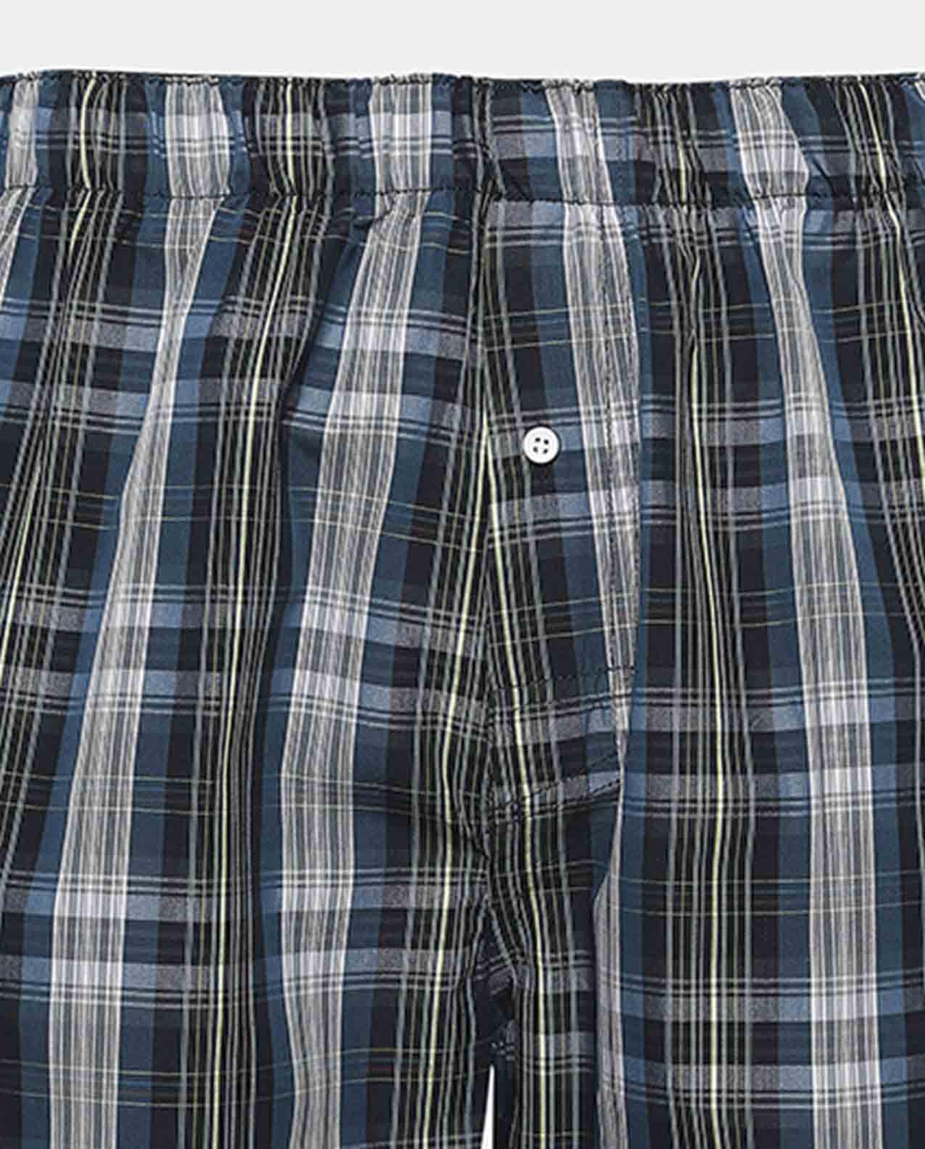 Blue Plaid Check Boxer