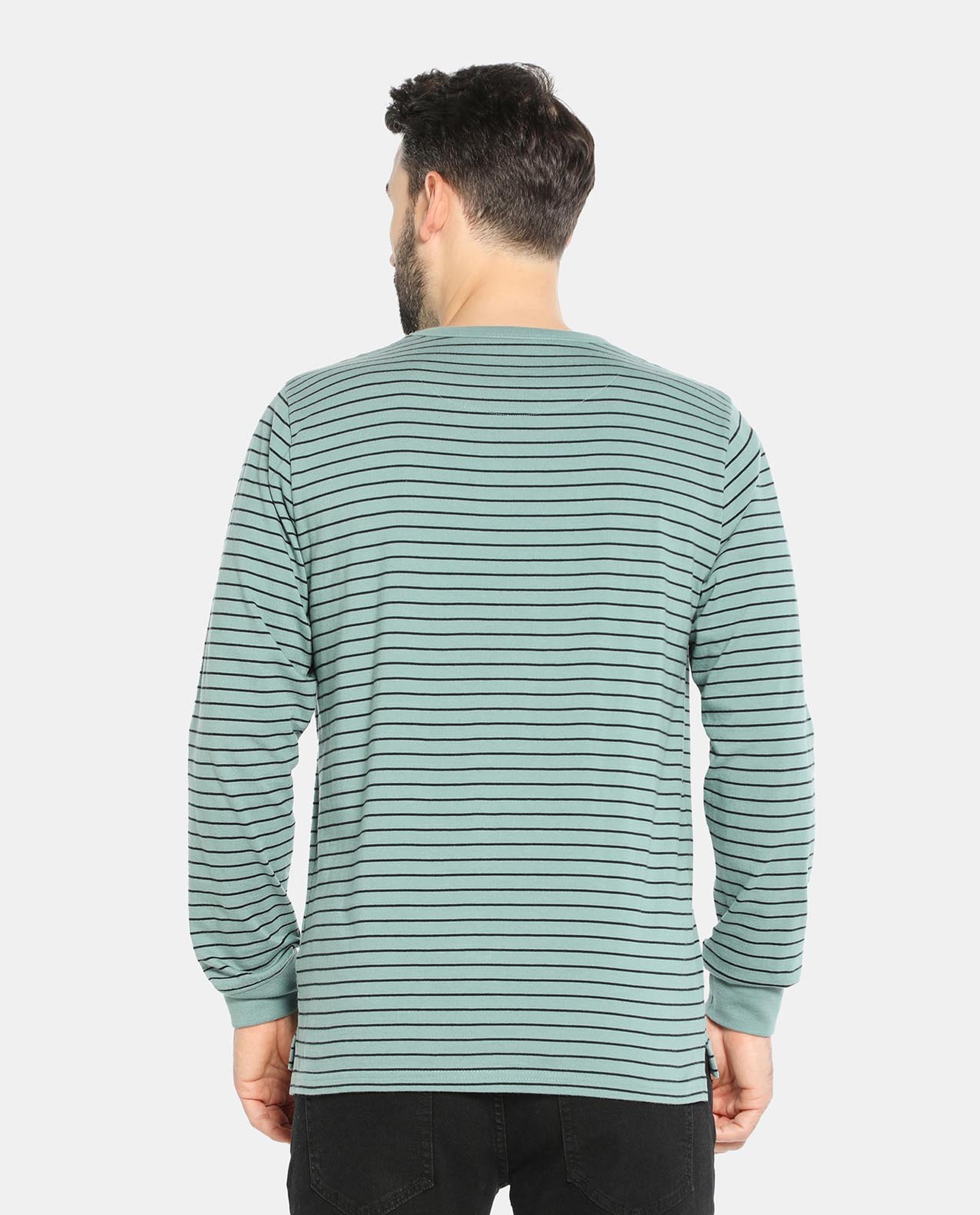 Green Cotton Long Sleeve Tee