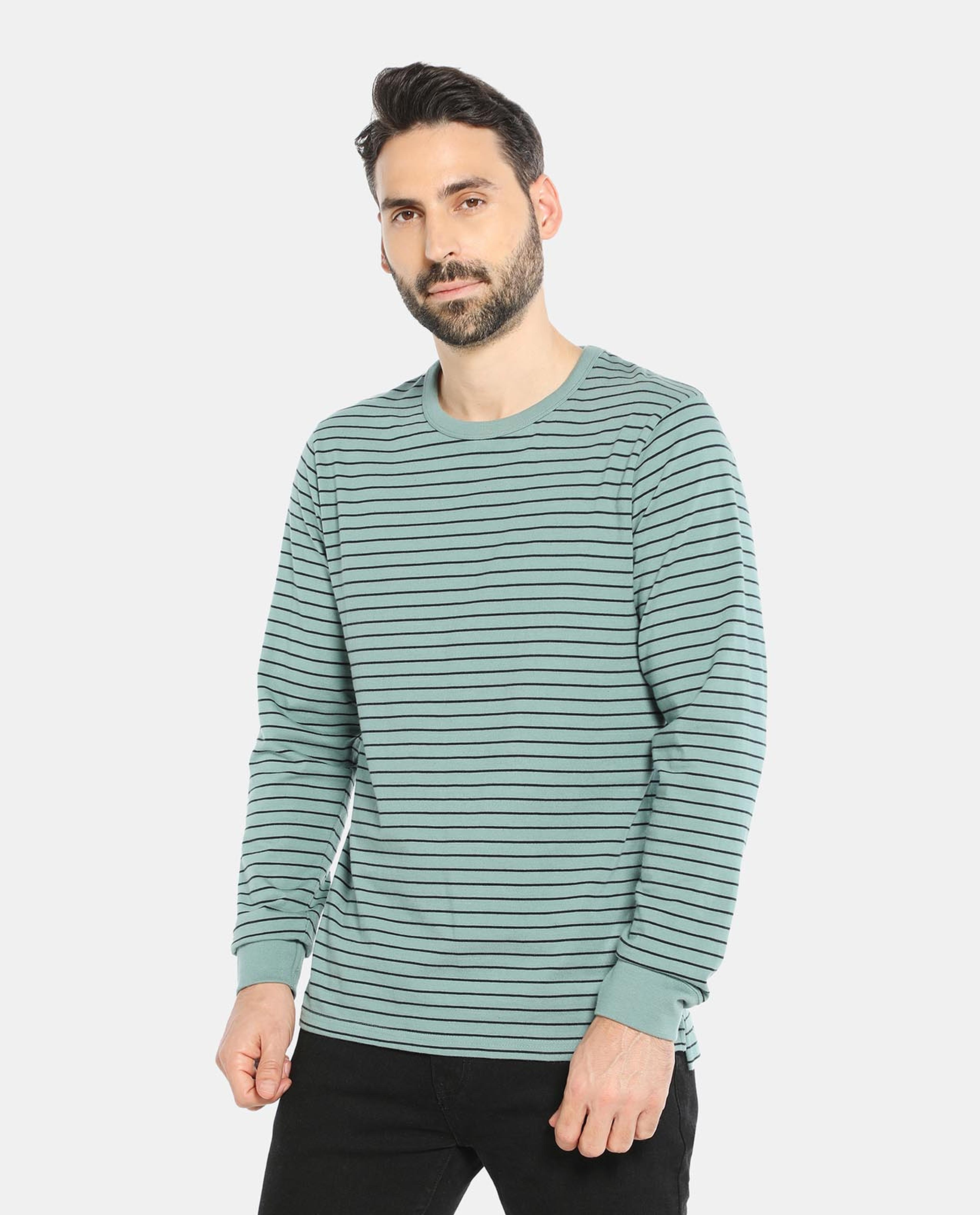 Green Cotton Long Sleeve Tee