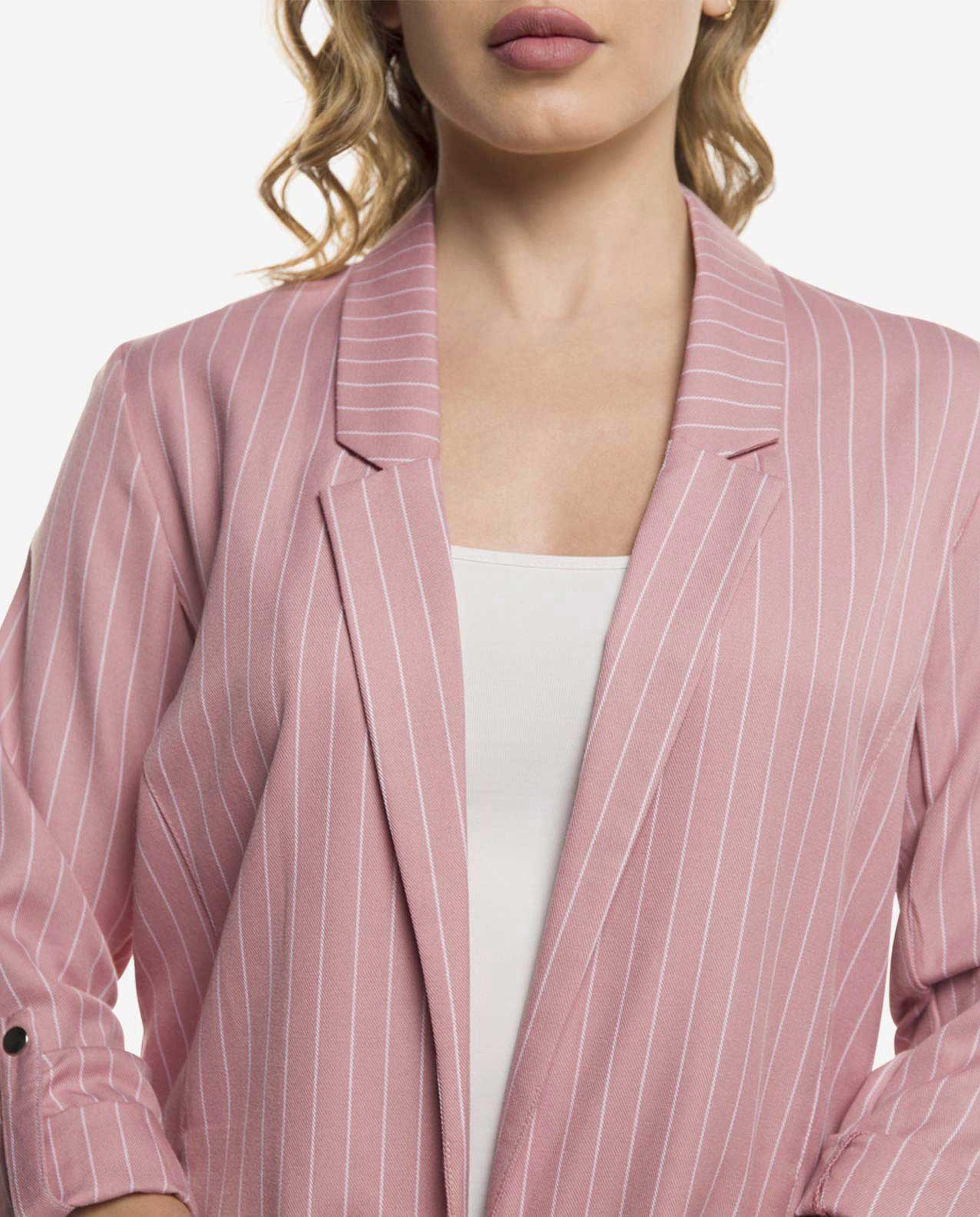 Dusty Pink Striped Jacket