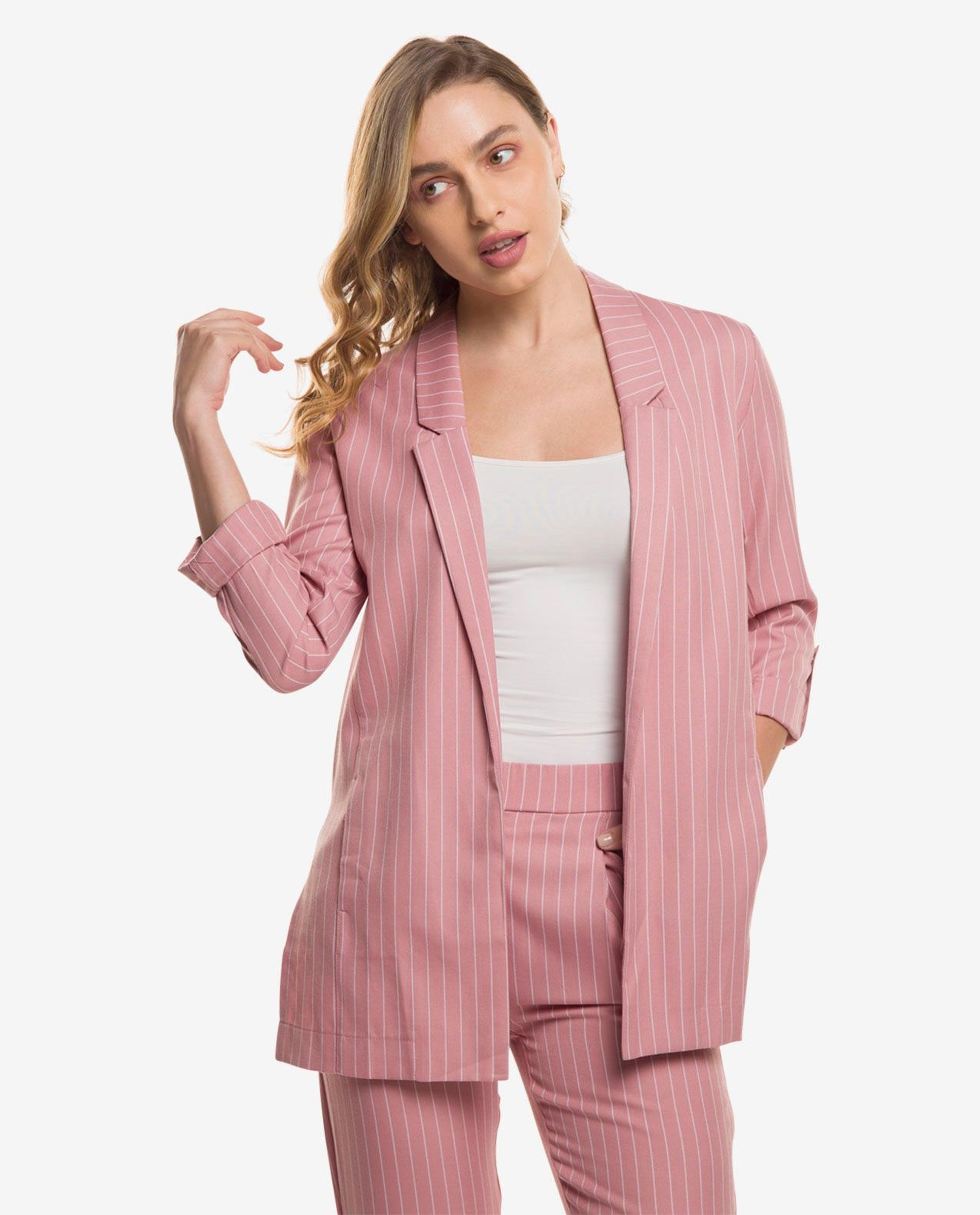 Dusty Pink Striped Jacket