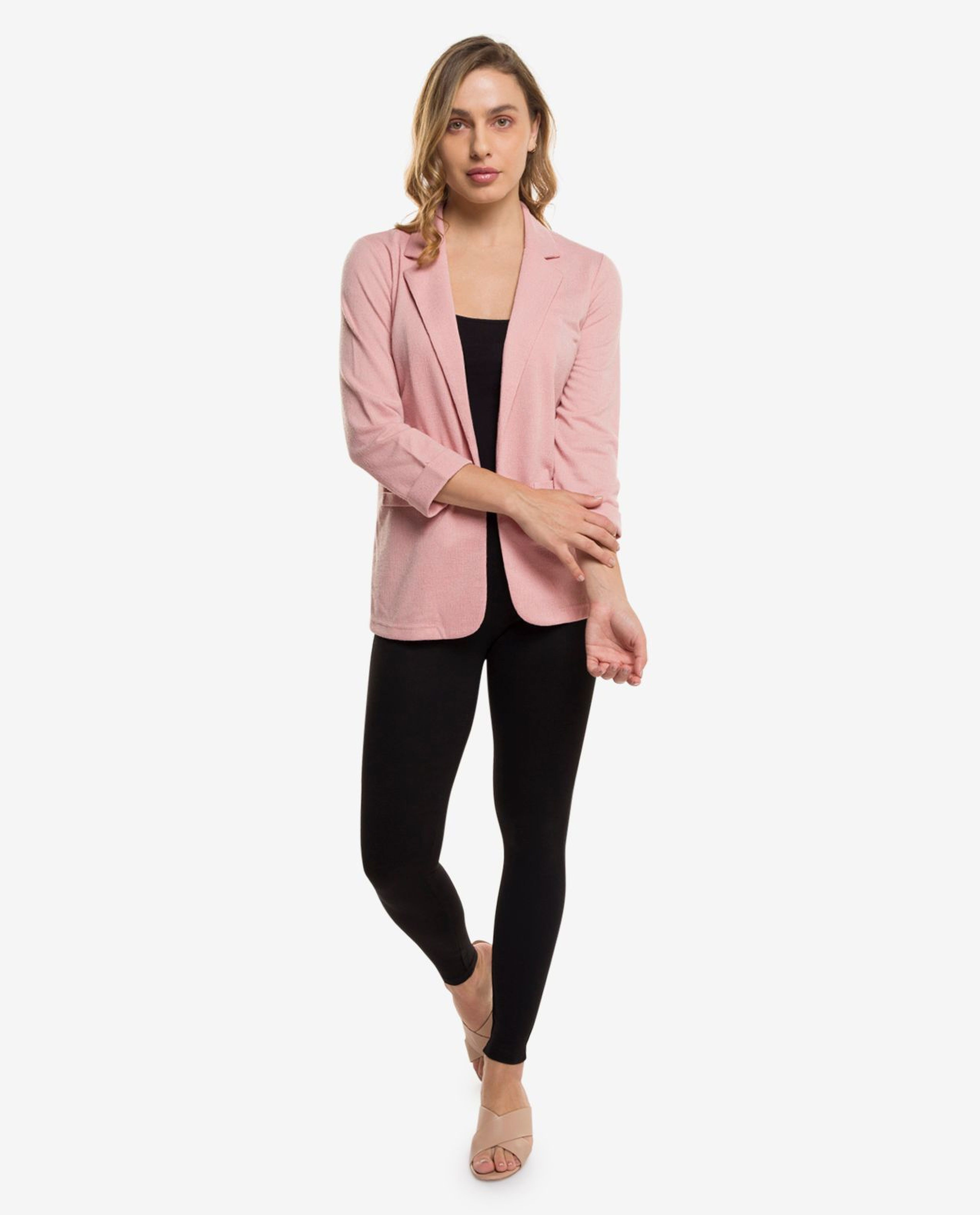 Dusty Pink Open Front Jacket