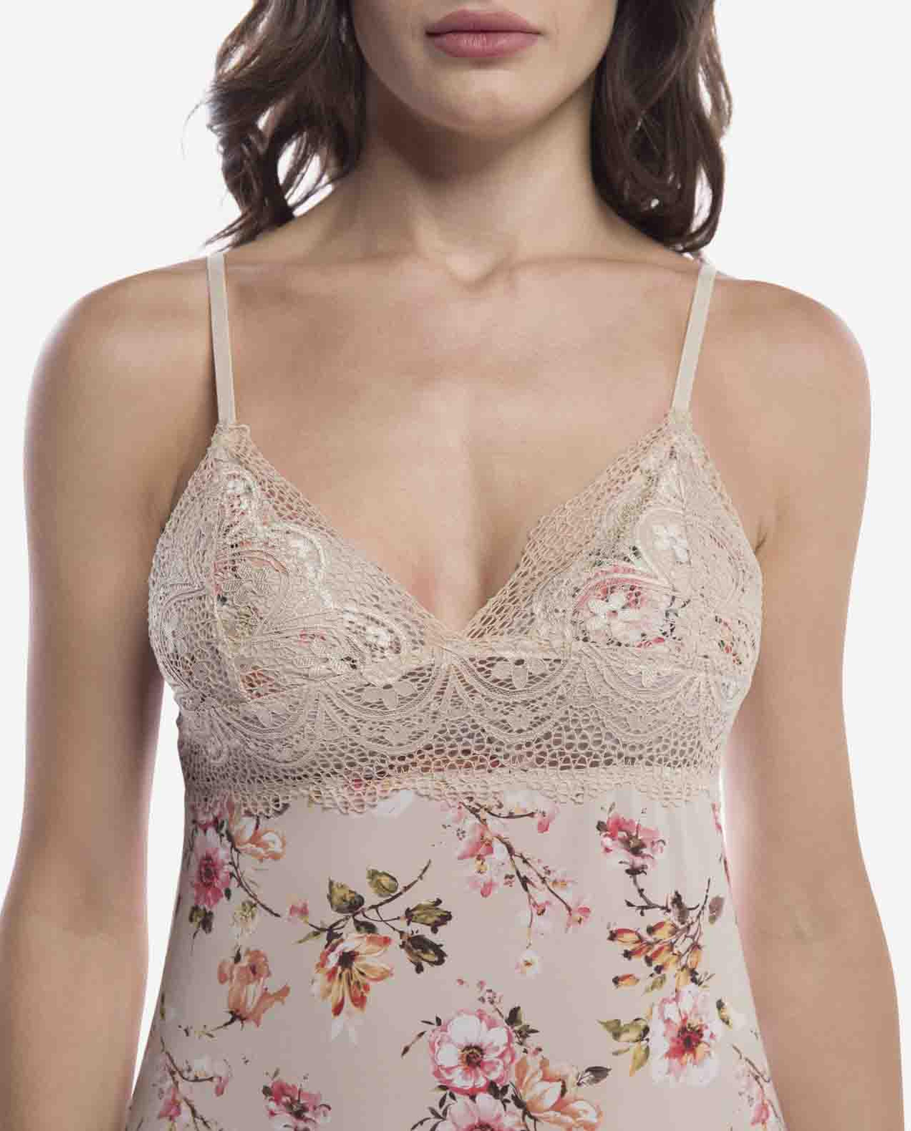 Tan Floral Babydoll Nightgown