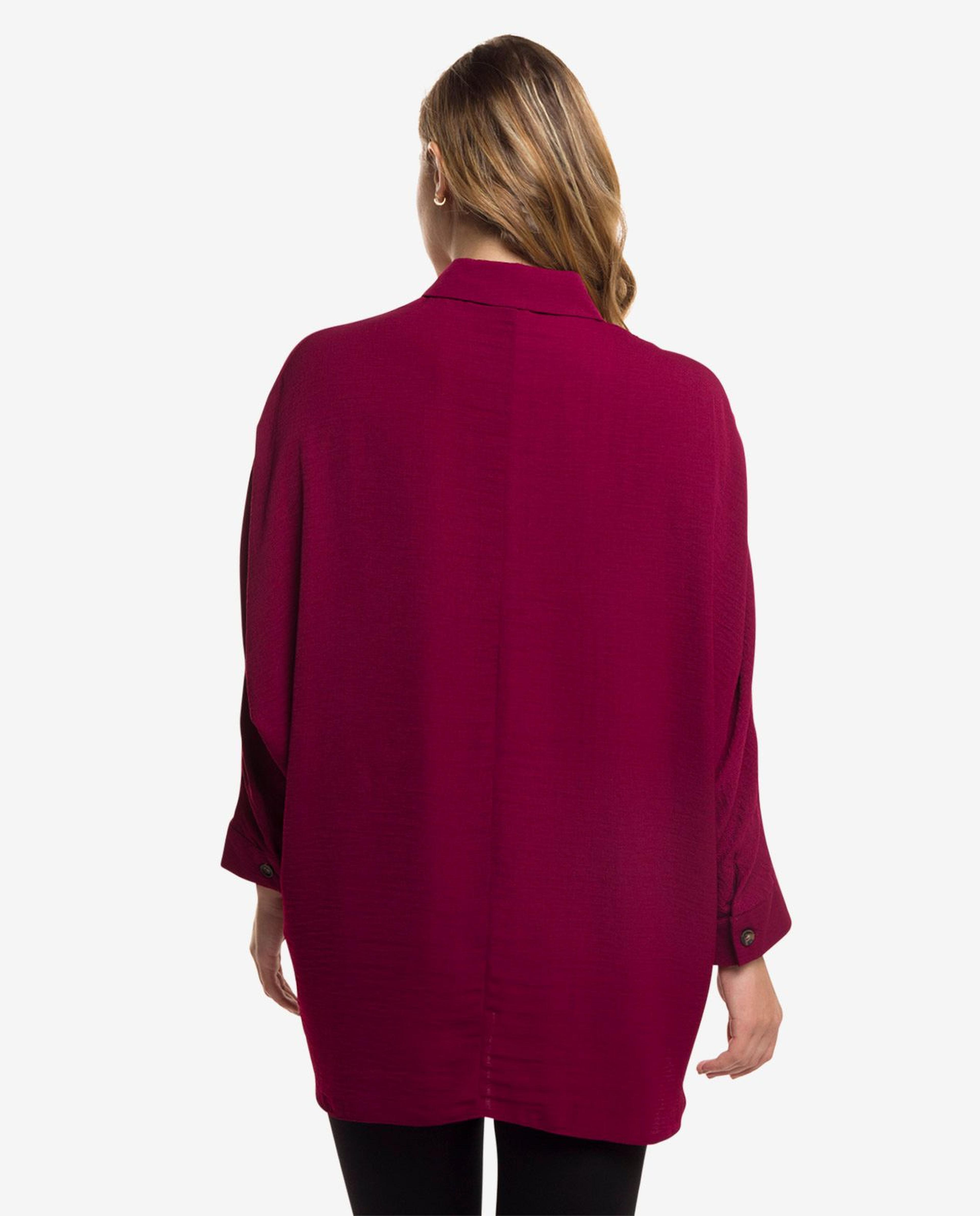 Burgundy High-Low Shirt