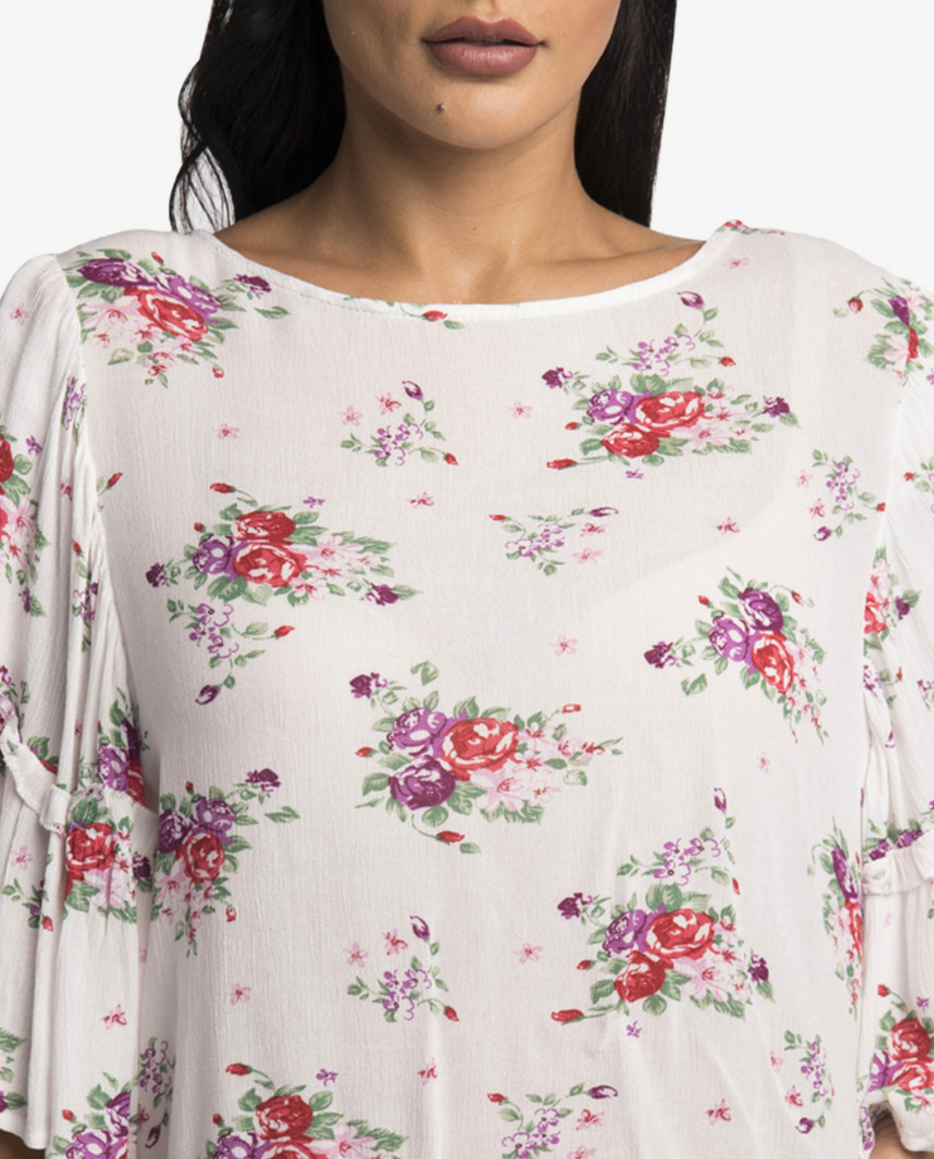 White Printed Top