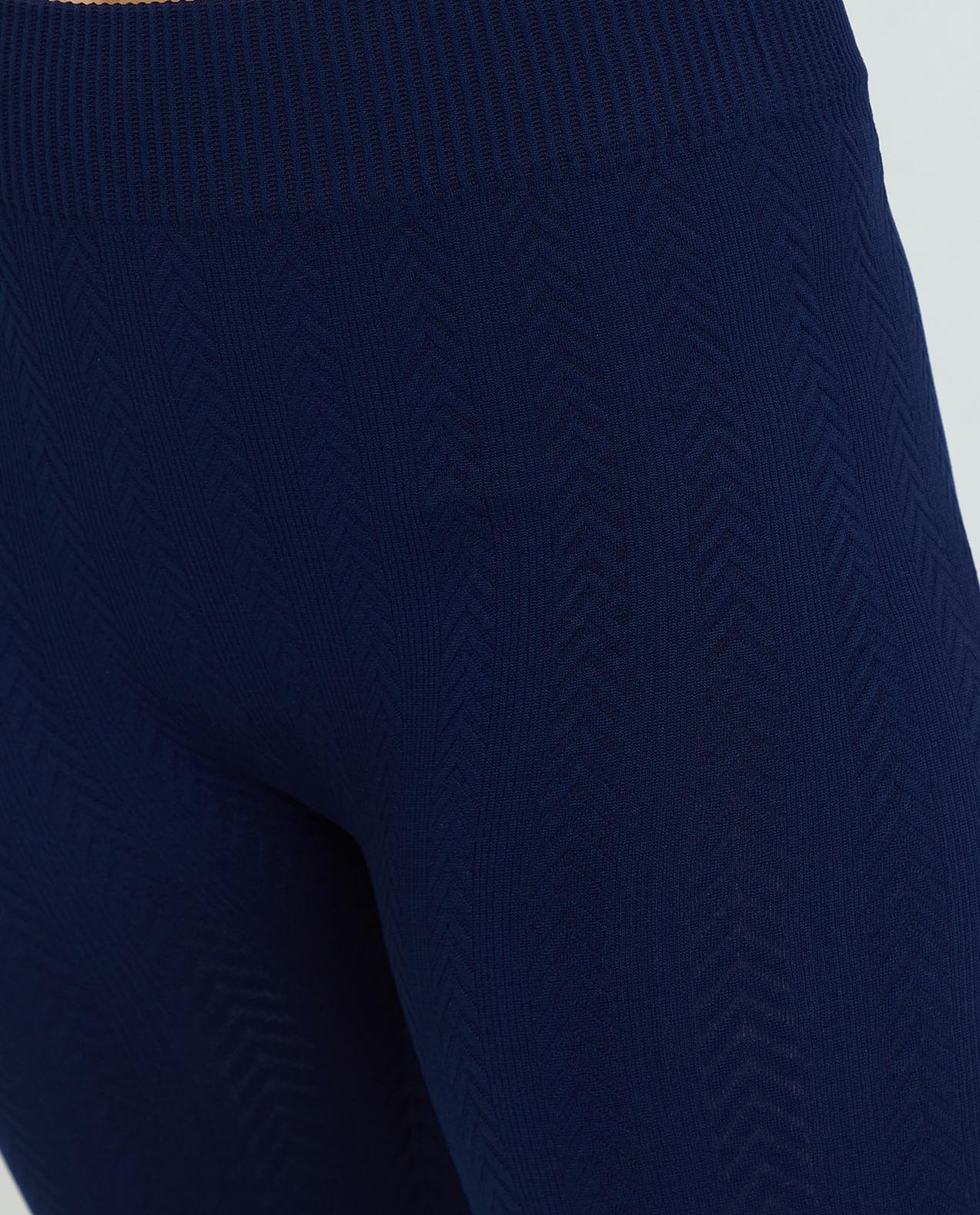 Blue Seamless Solid Legging