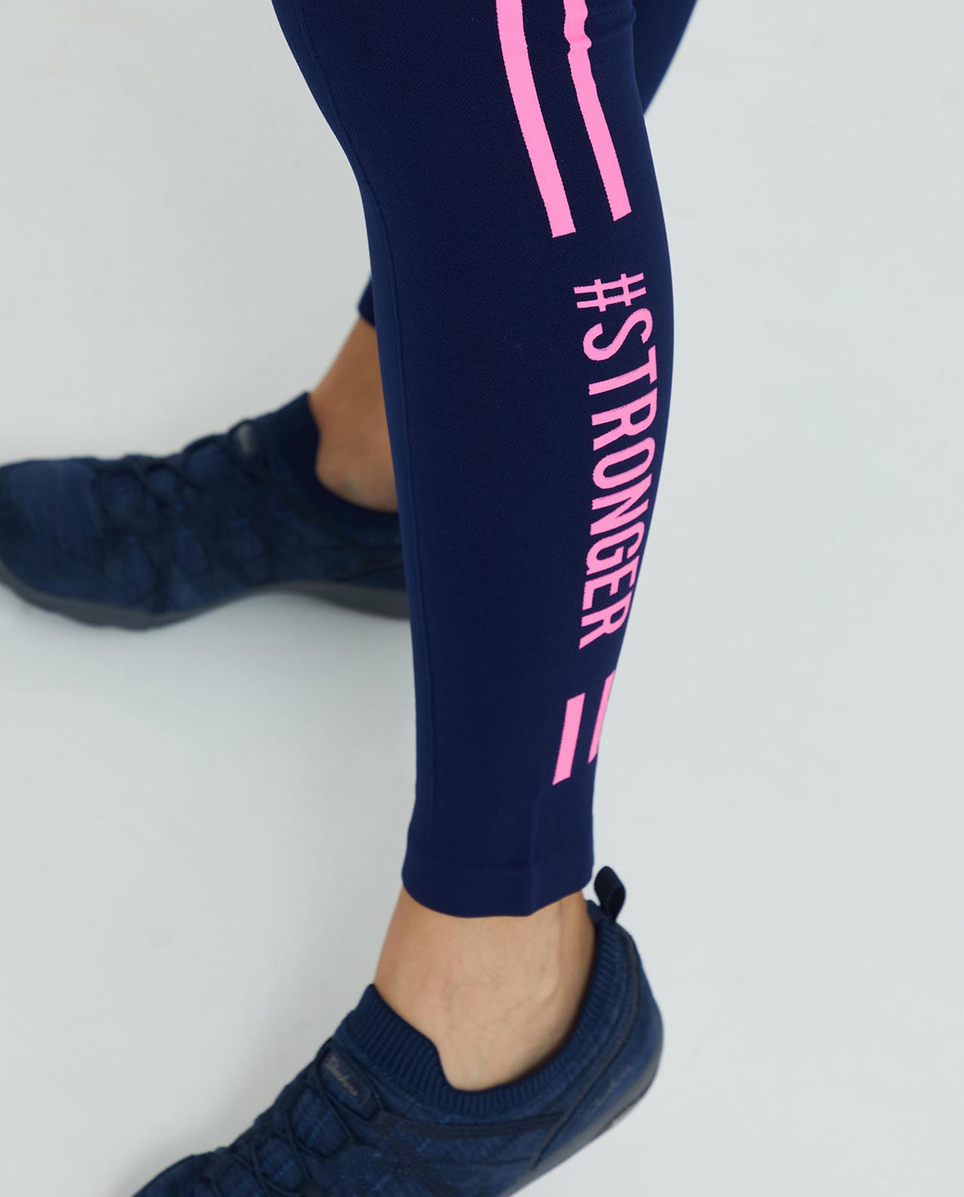 Blue Stronger Print Shapewear Legging