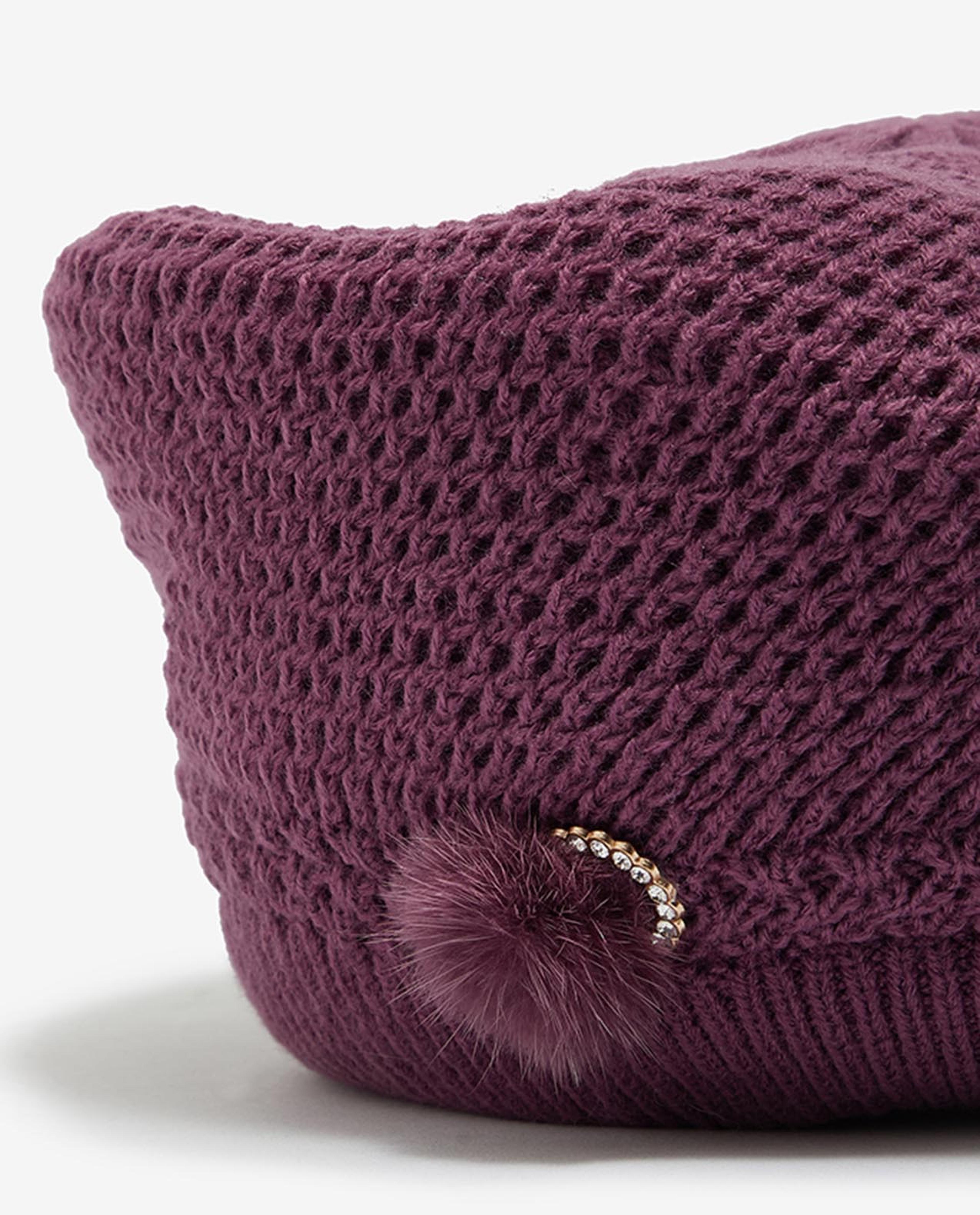 Purple Beret Winter Cap