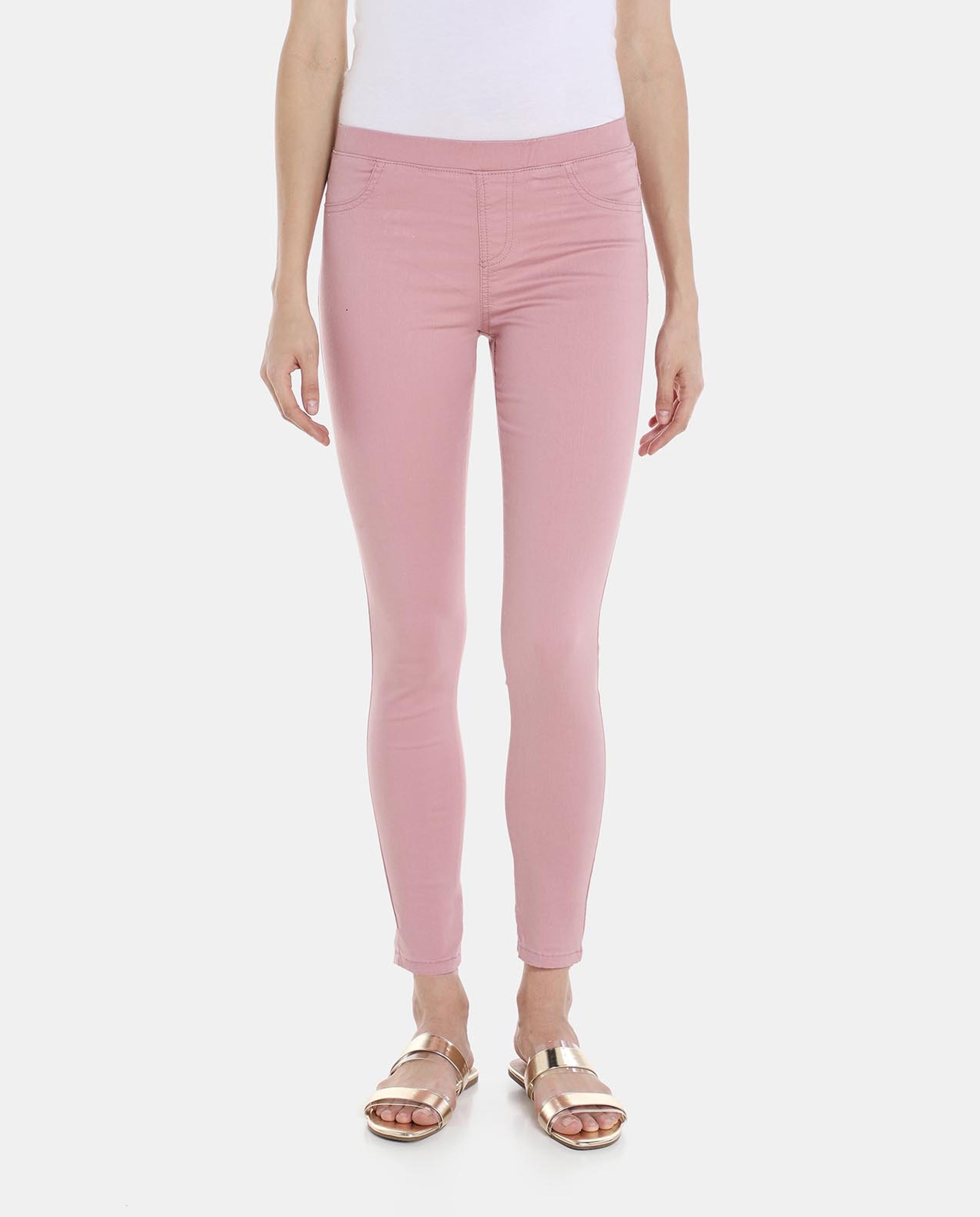 Pink Pull On Jeggings
