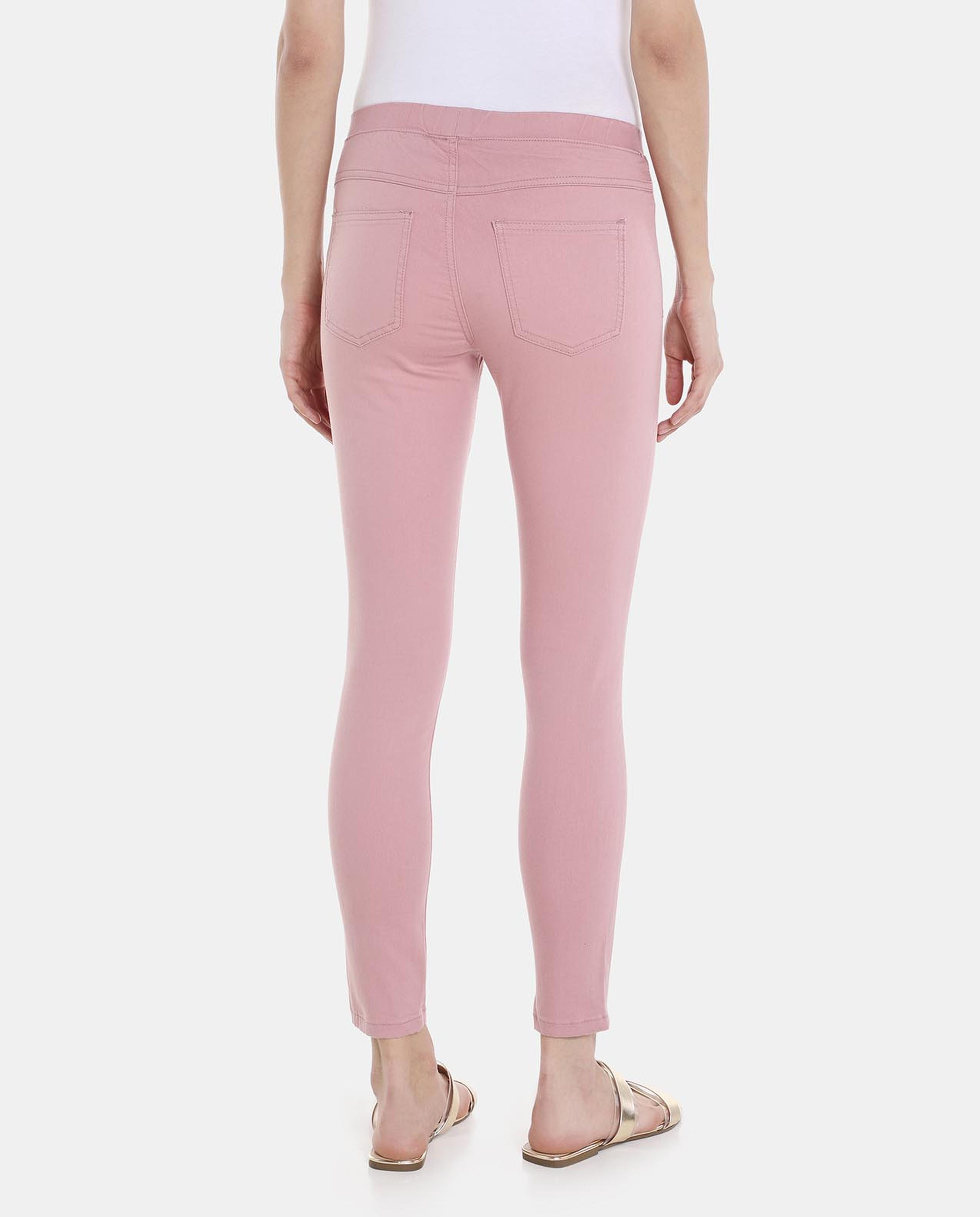 Pink Pull On Jeggings