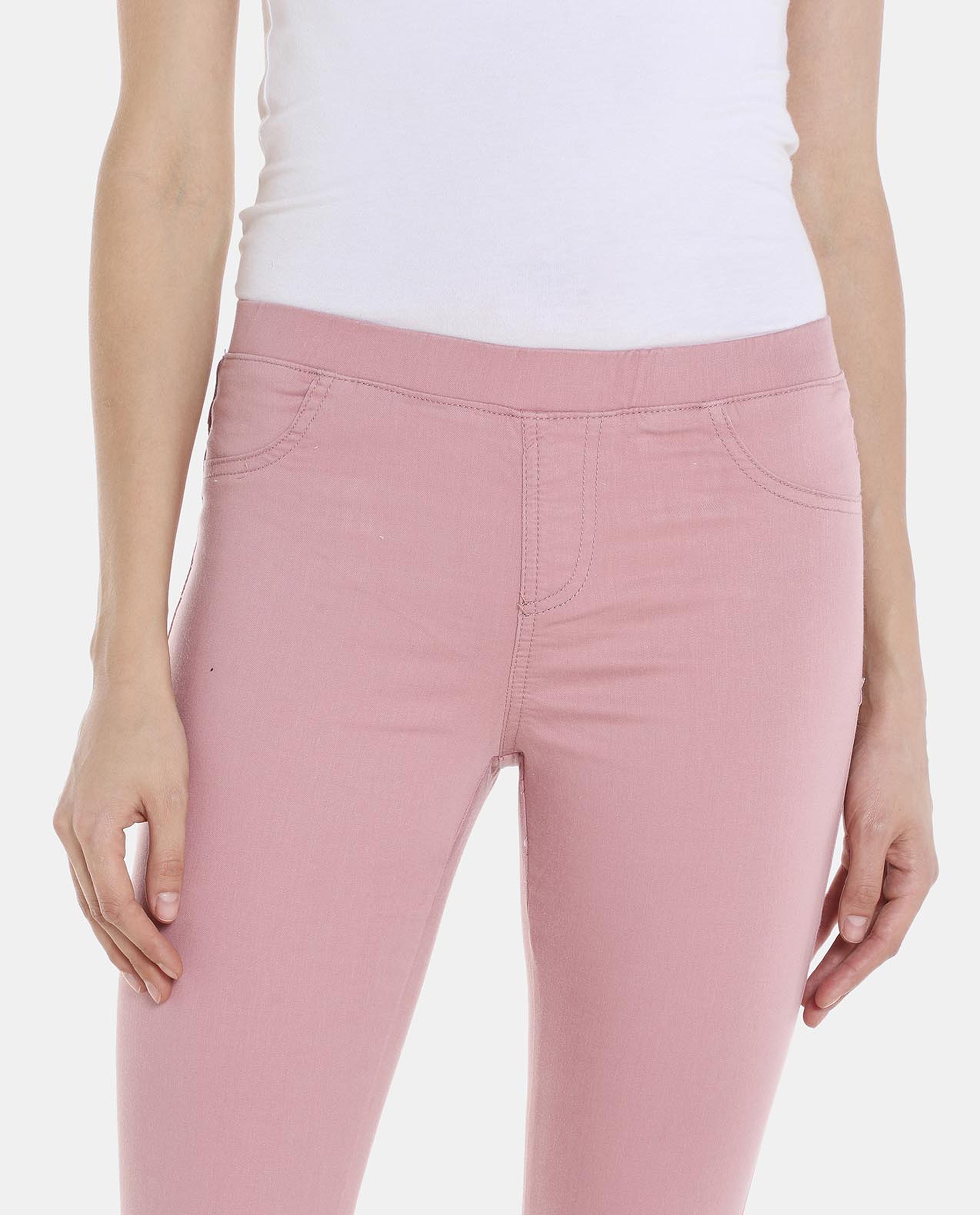 Pink Pull On Jeggings