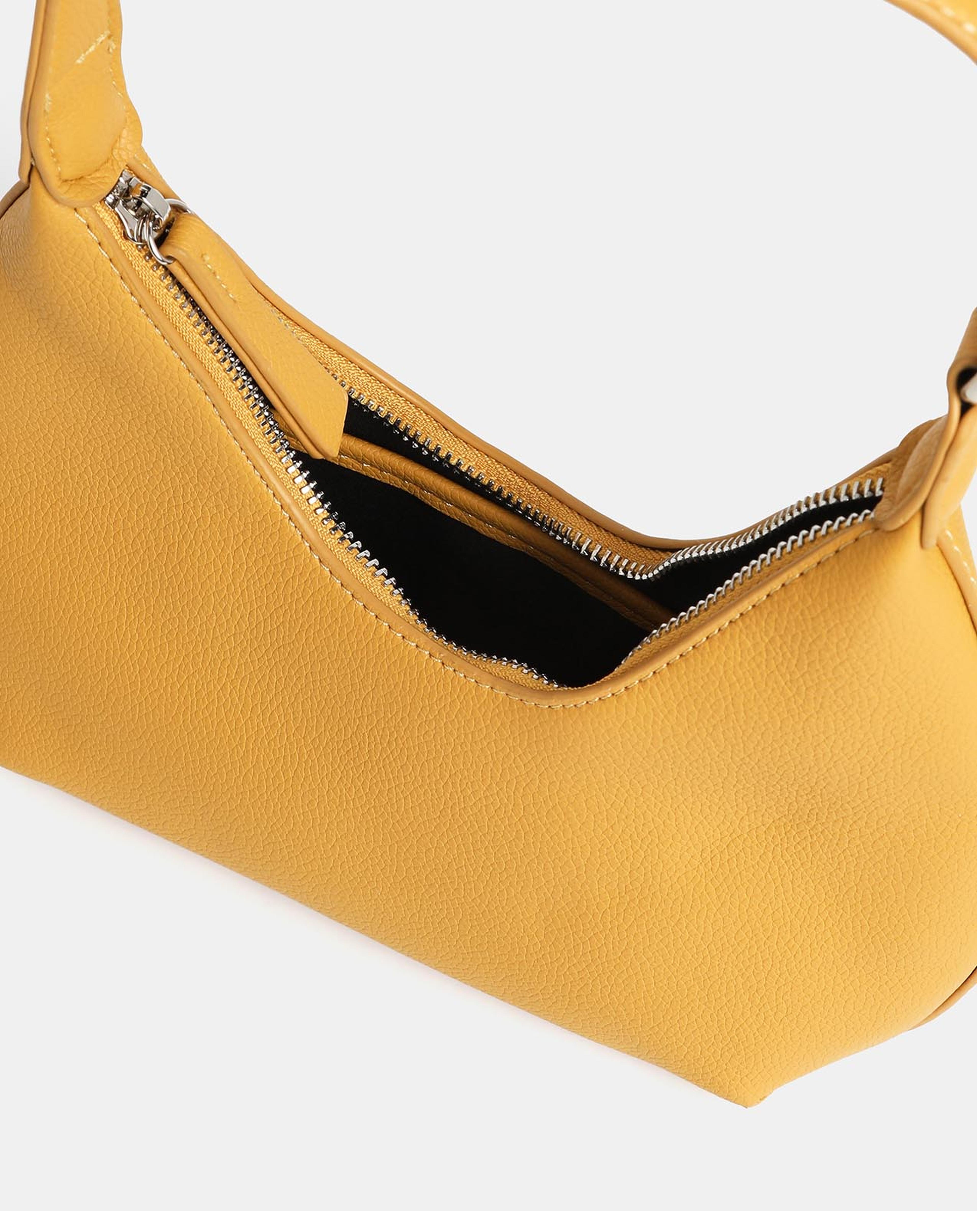 R&B Yellow Quilted Handheld Bag