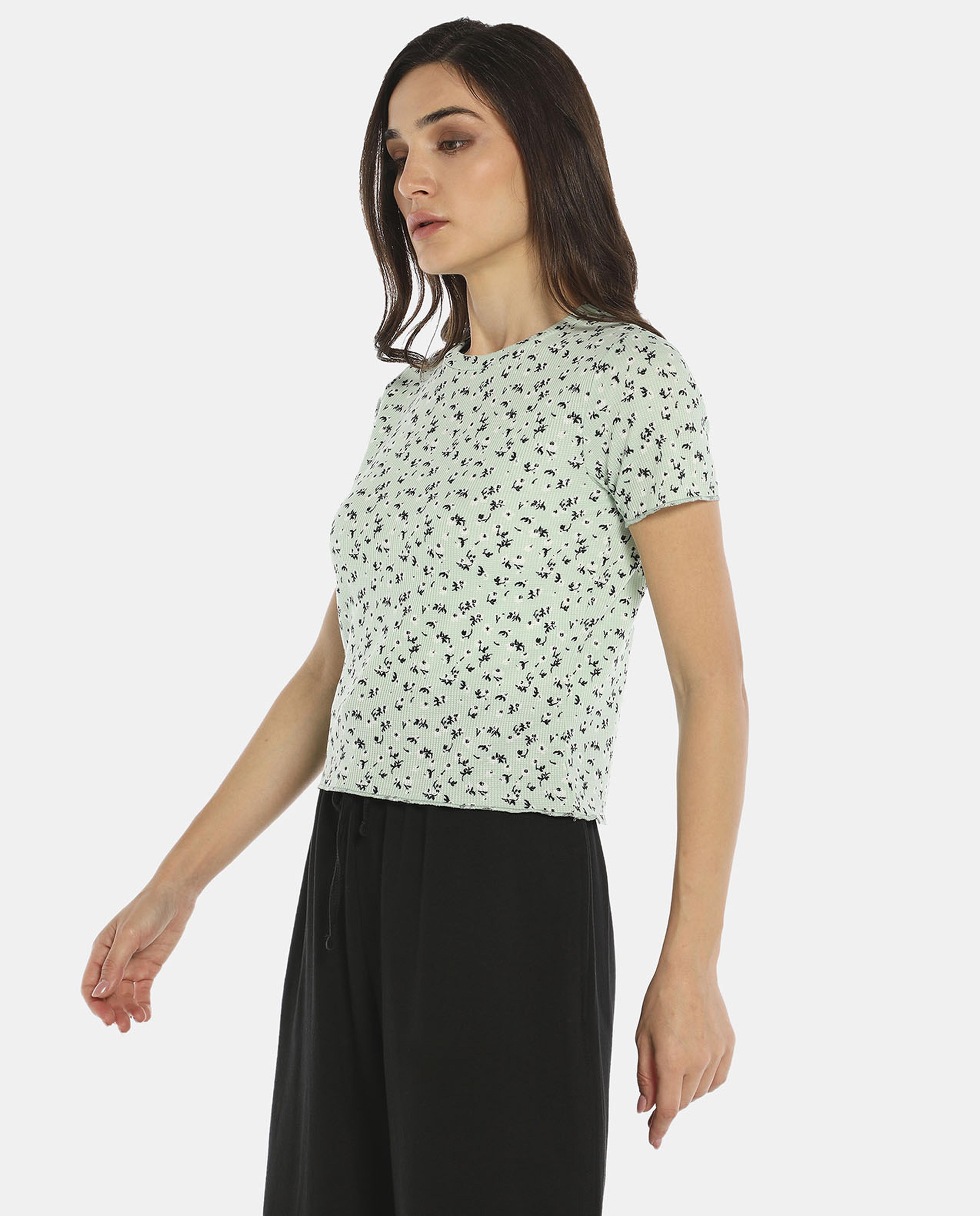 Green Floral Printed Top