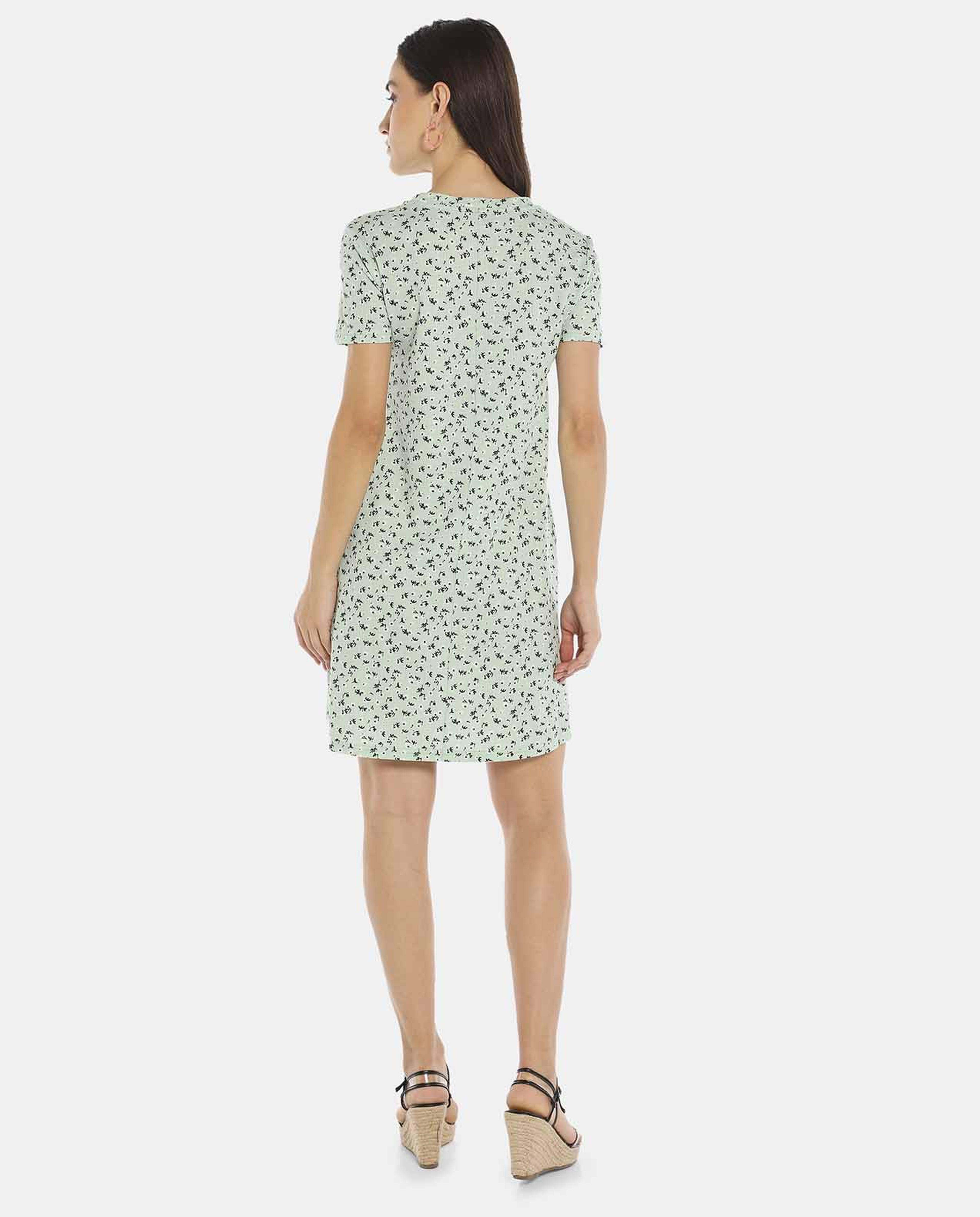 Green Floral Printed Dress
