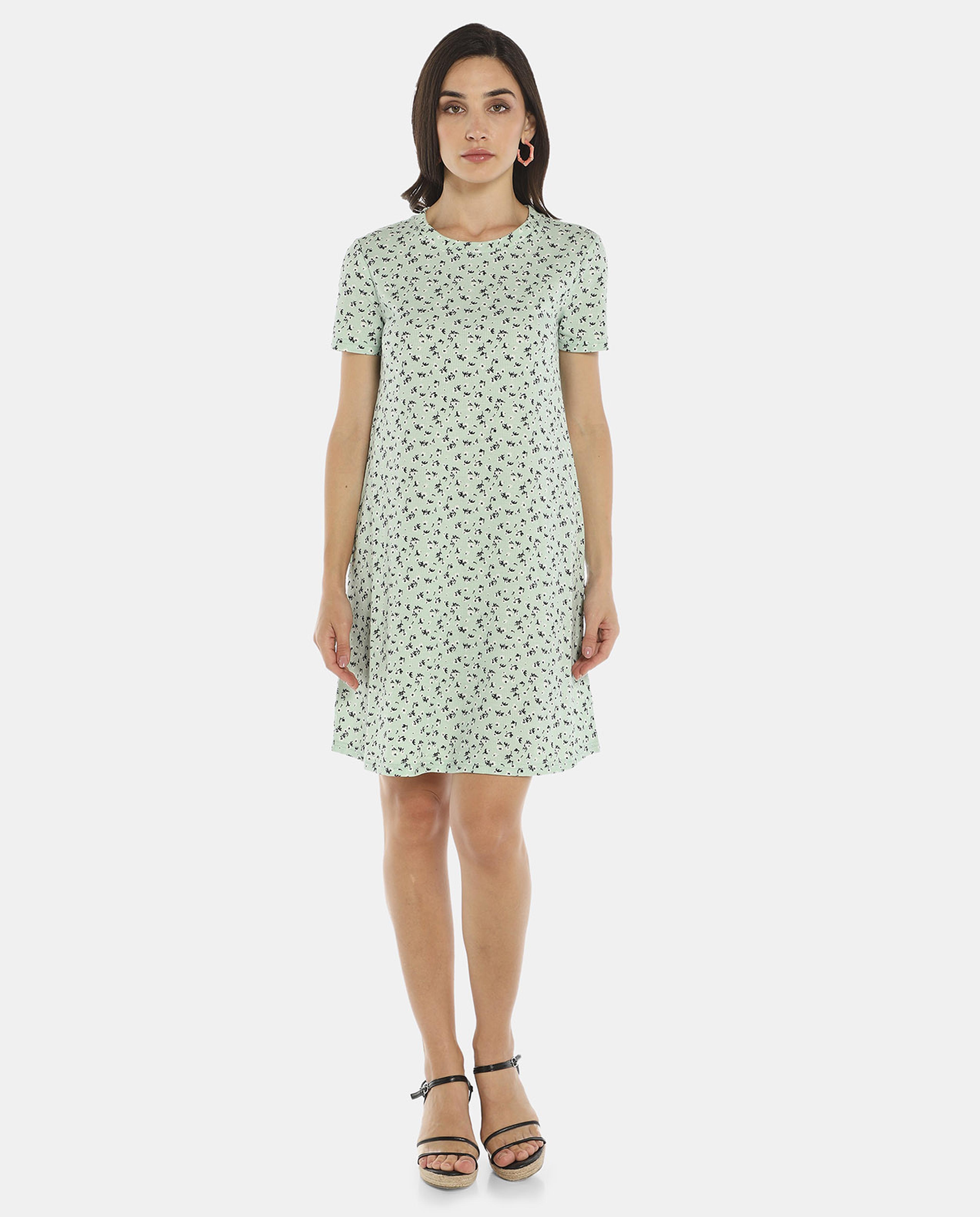 Green Floral Printed Dress