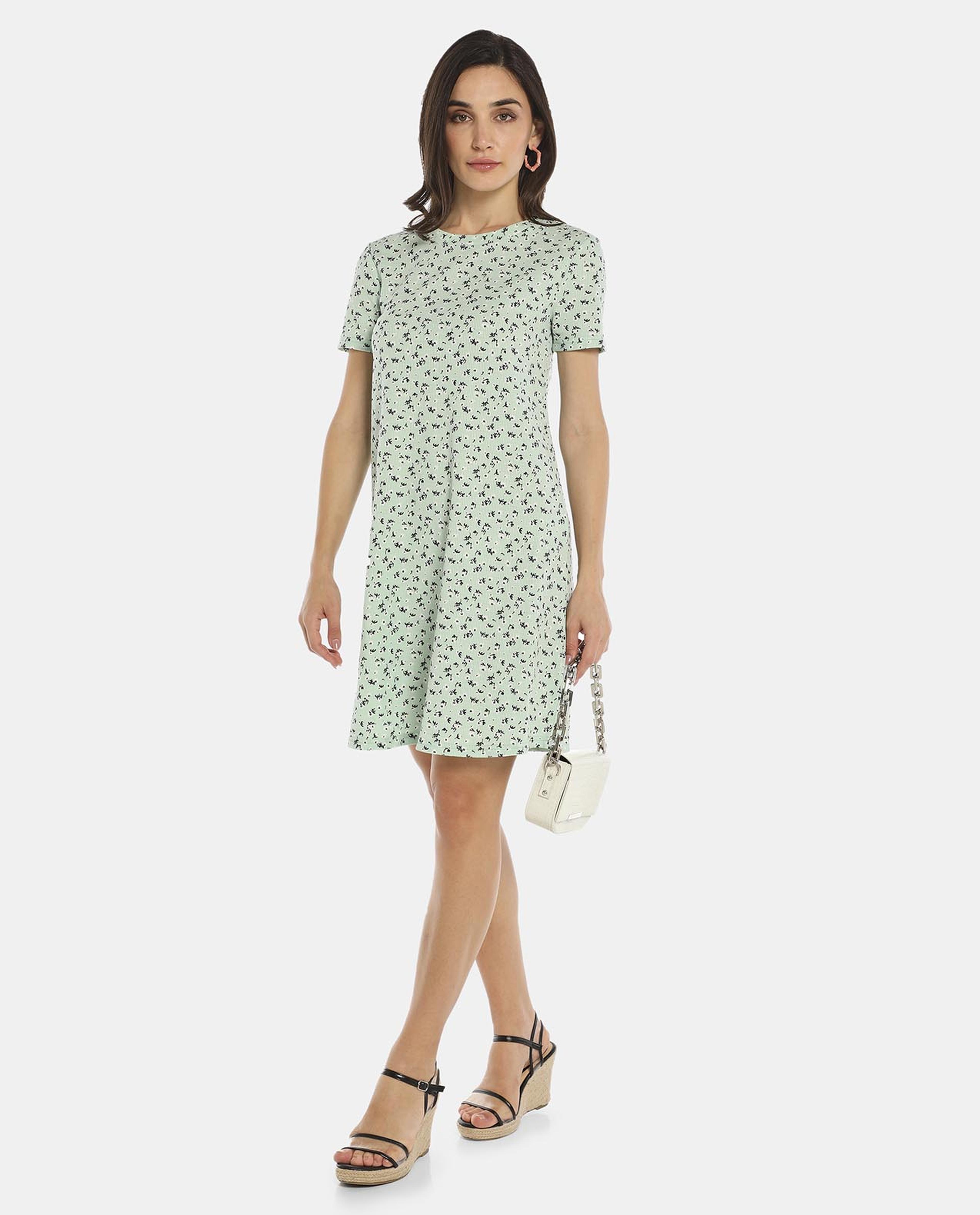 Green Floral Printed Dress