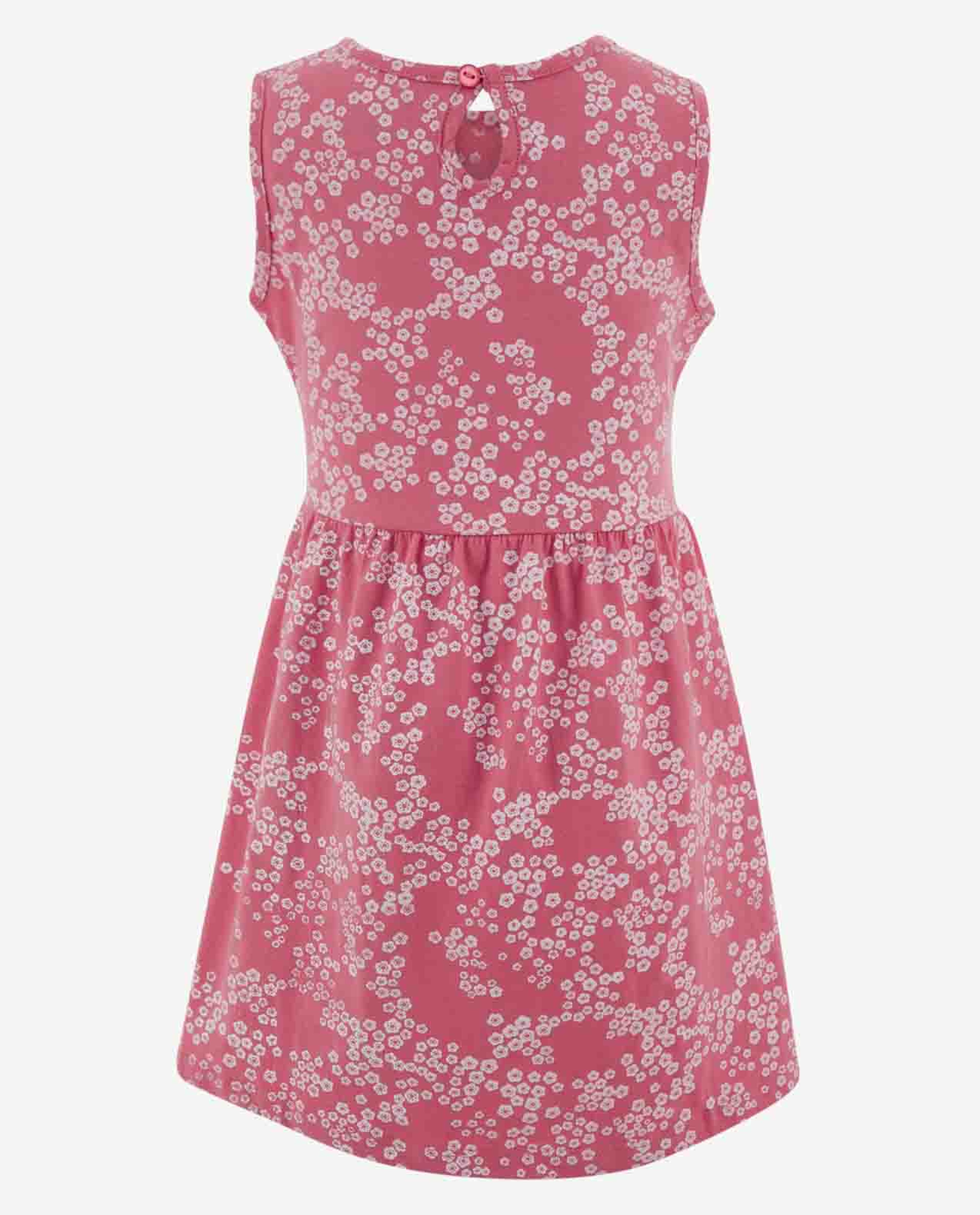 Coral Sleeveless Print Dress