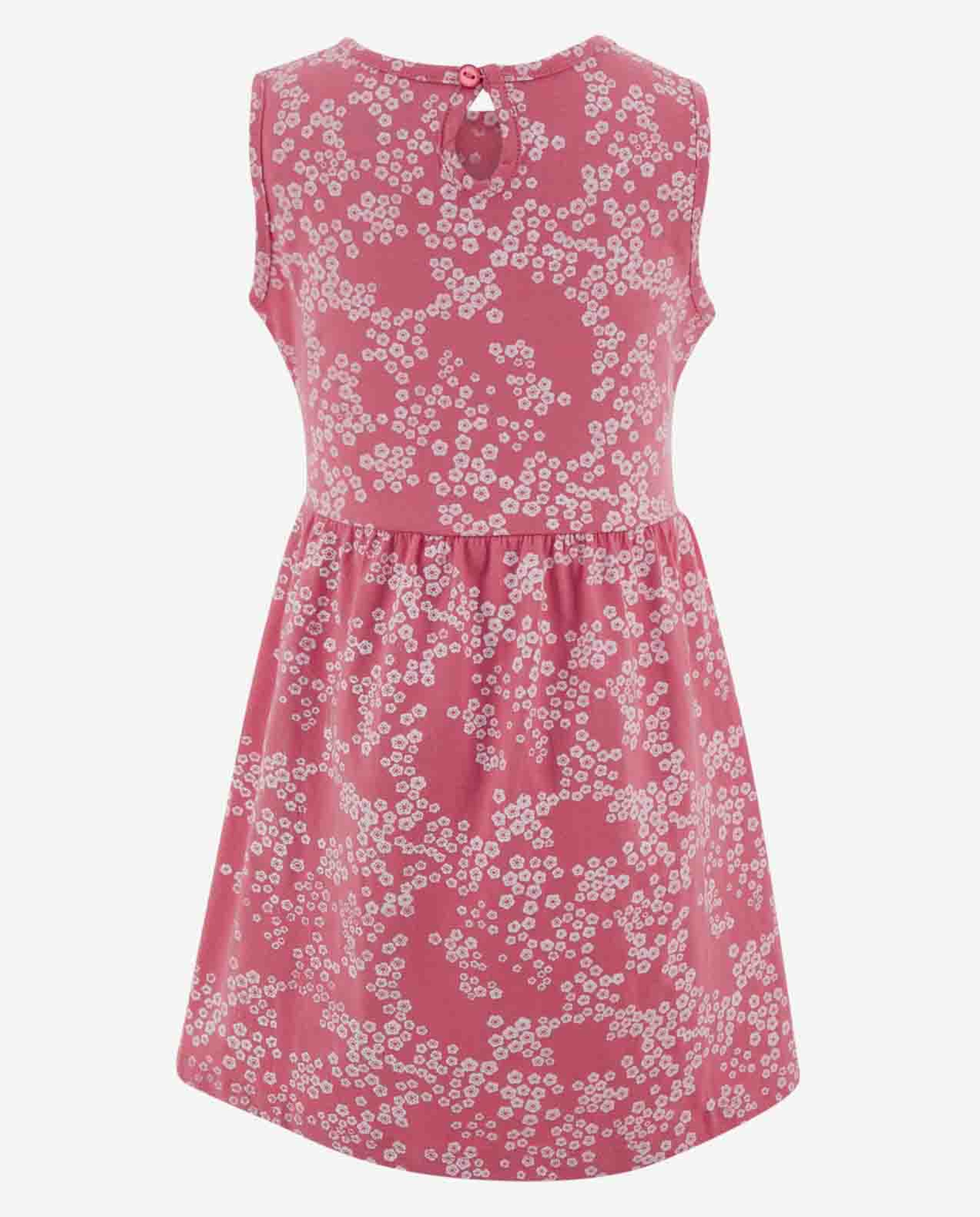 Coral Sleeveless Print Dress