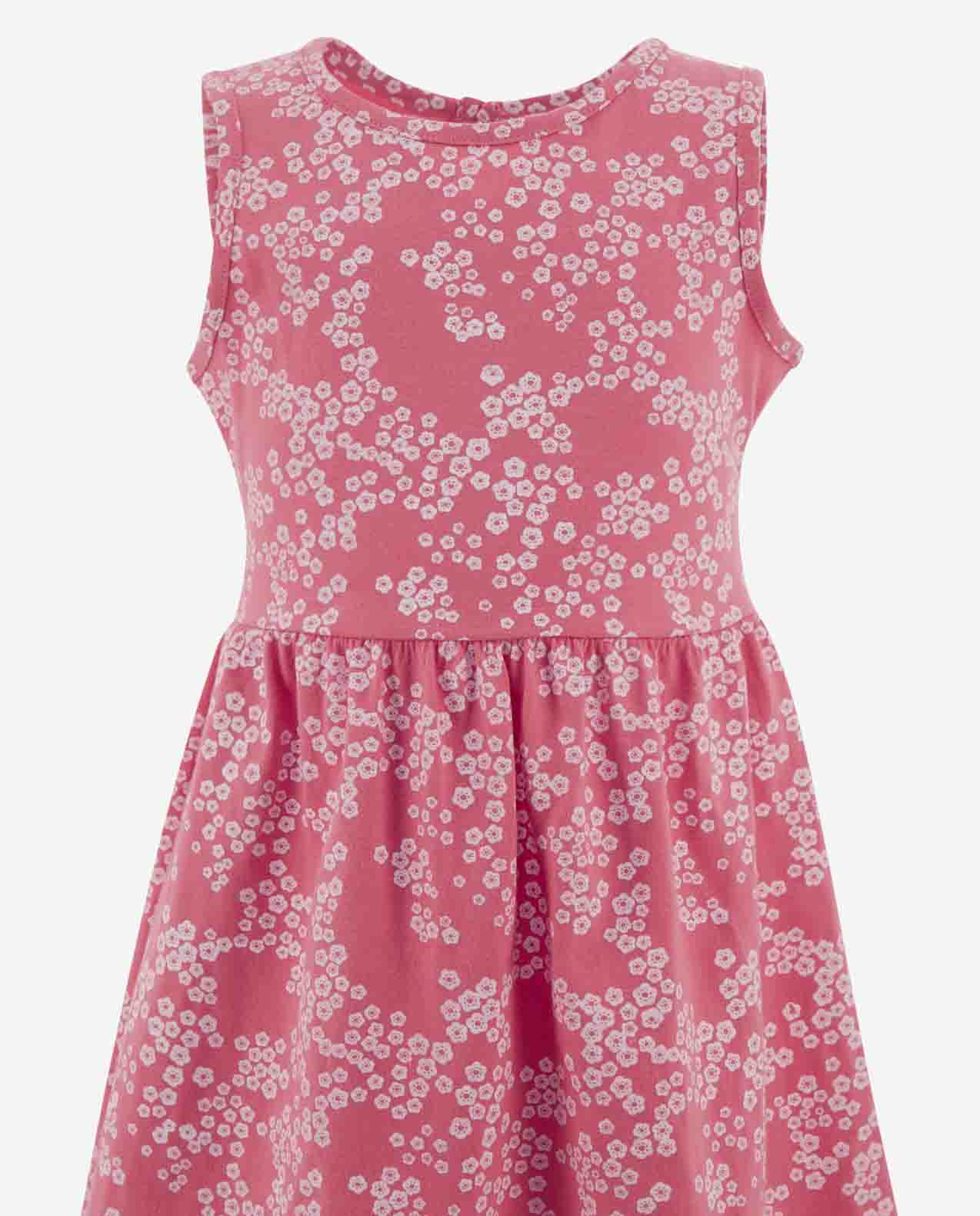 Coral Sleeveless Print Dress