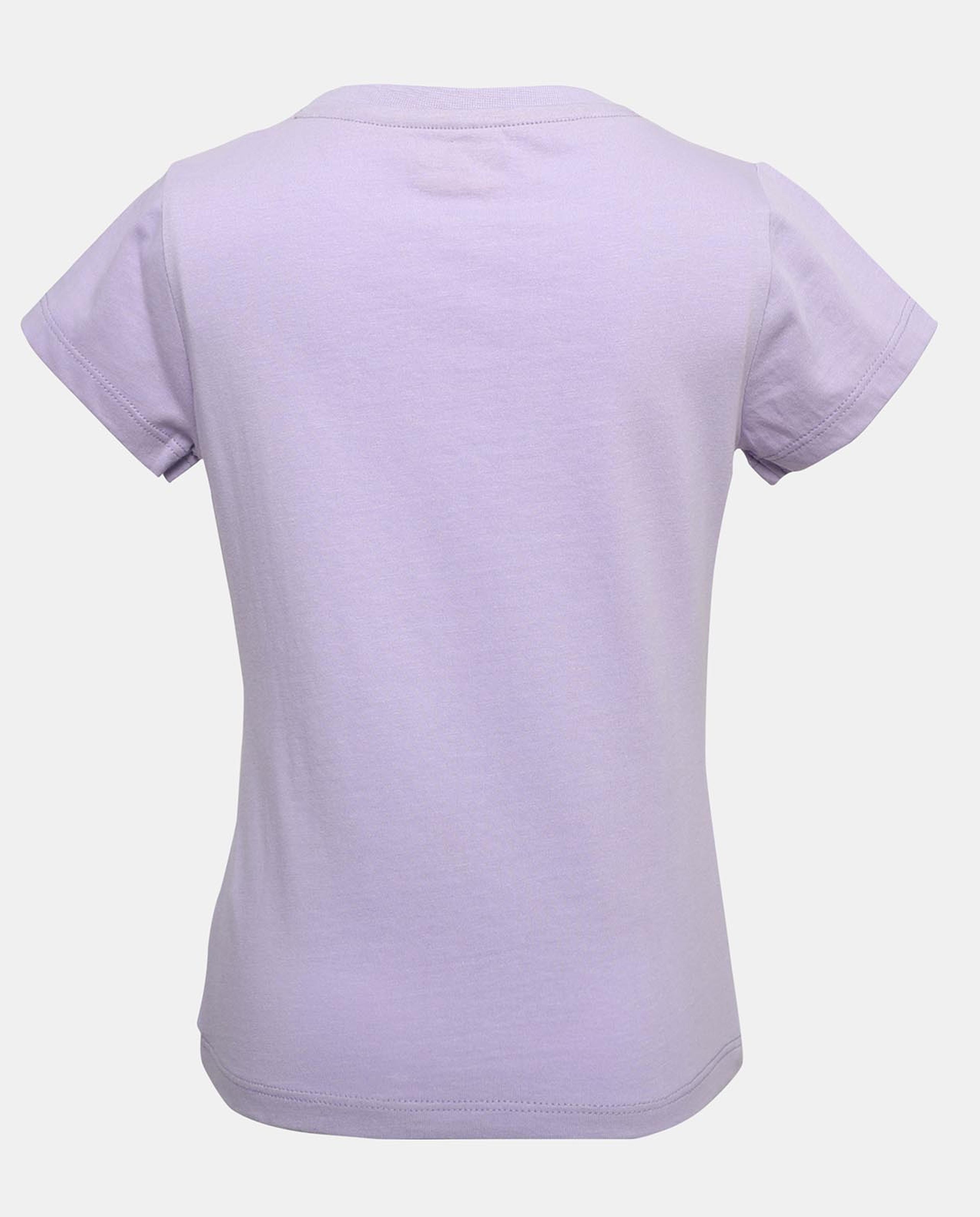 Purple Printed Regular Fit T-Shirt