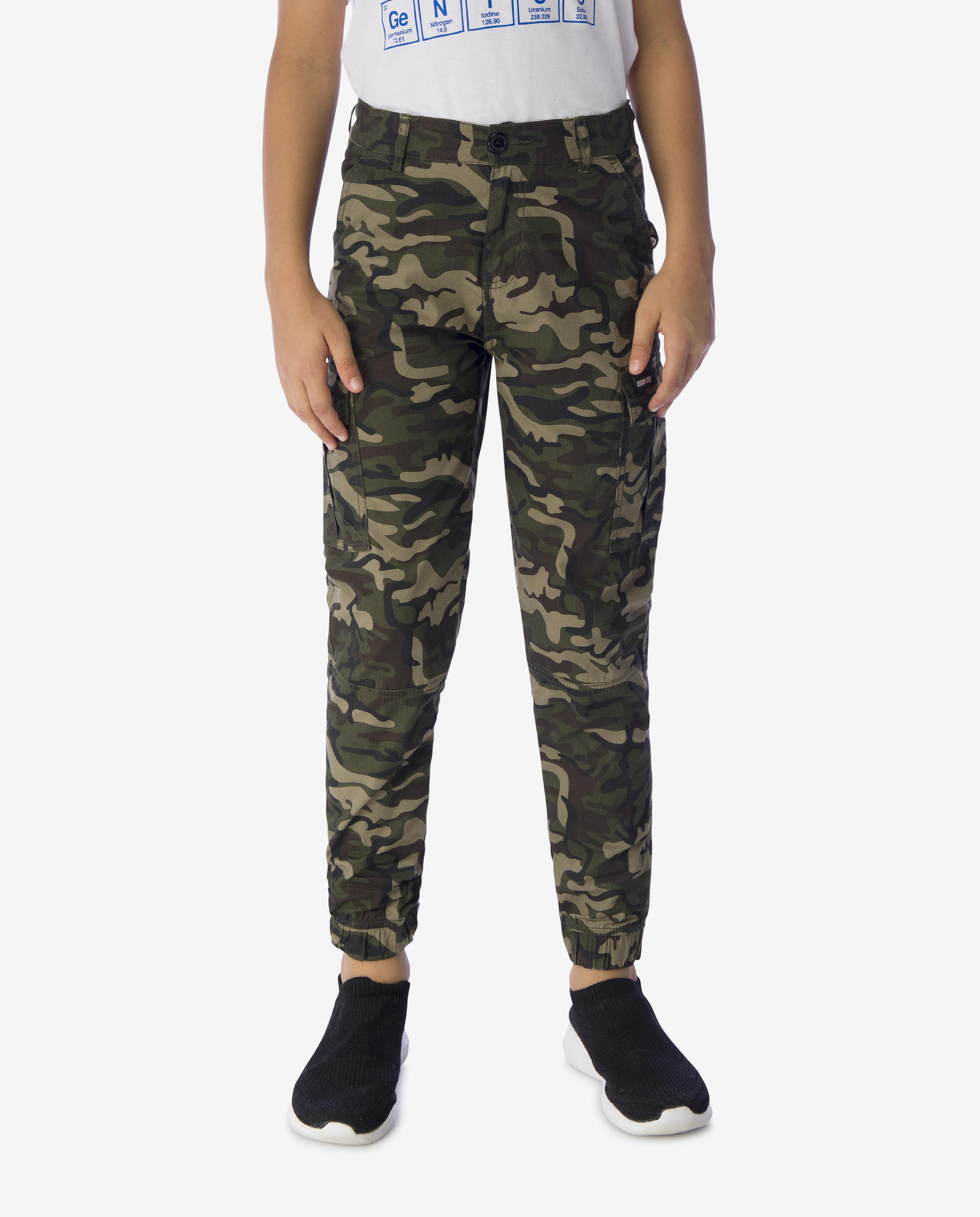 Shop Green Camo Print Skinny Fit Woven Pants Online R B UAE