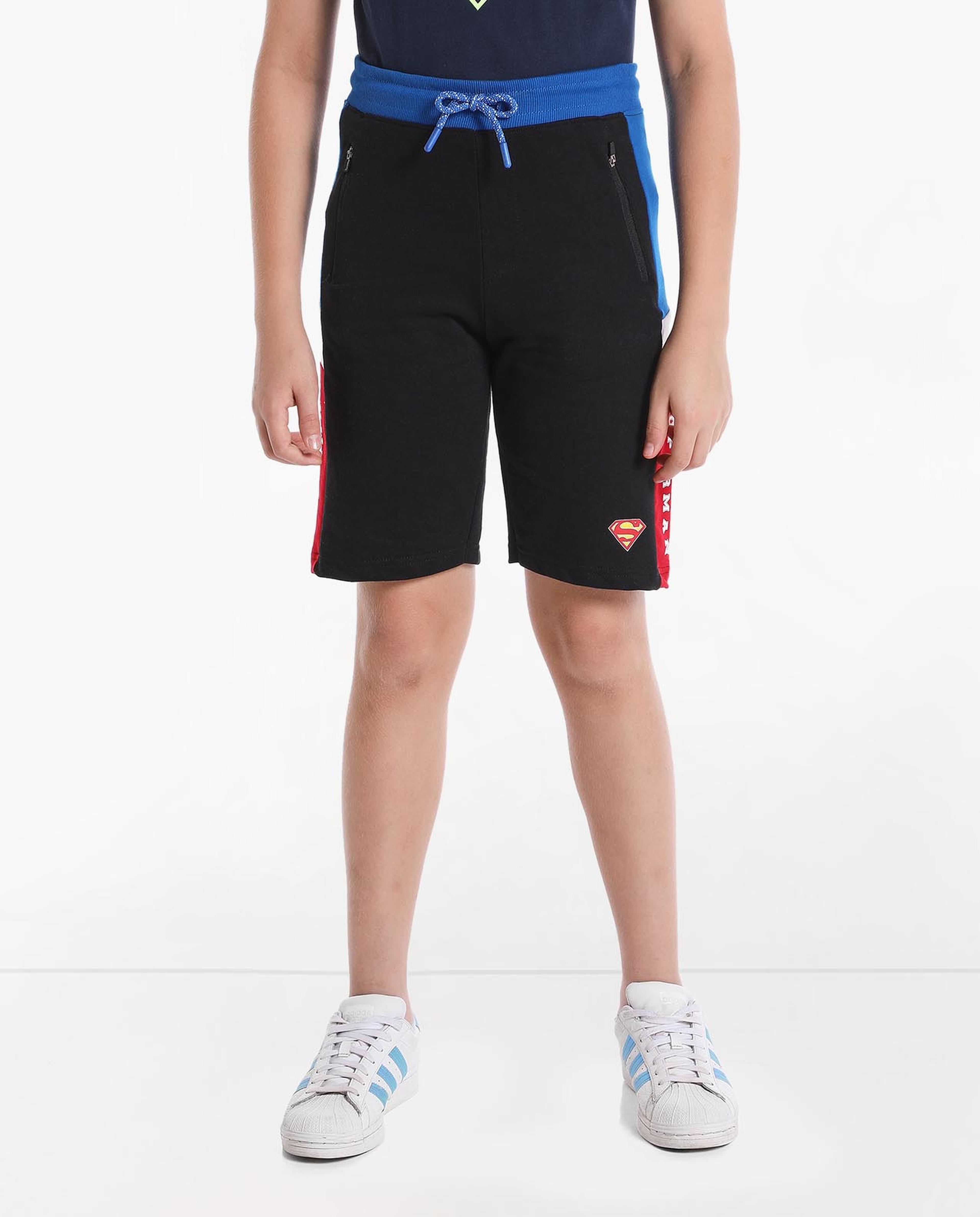 Solid Knitted Shorts With Elasticated Tie Up Waist