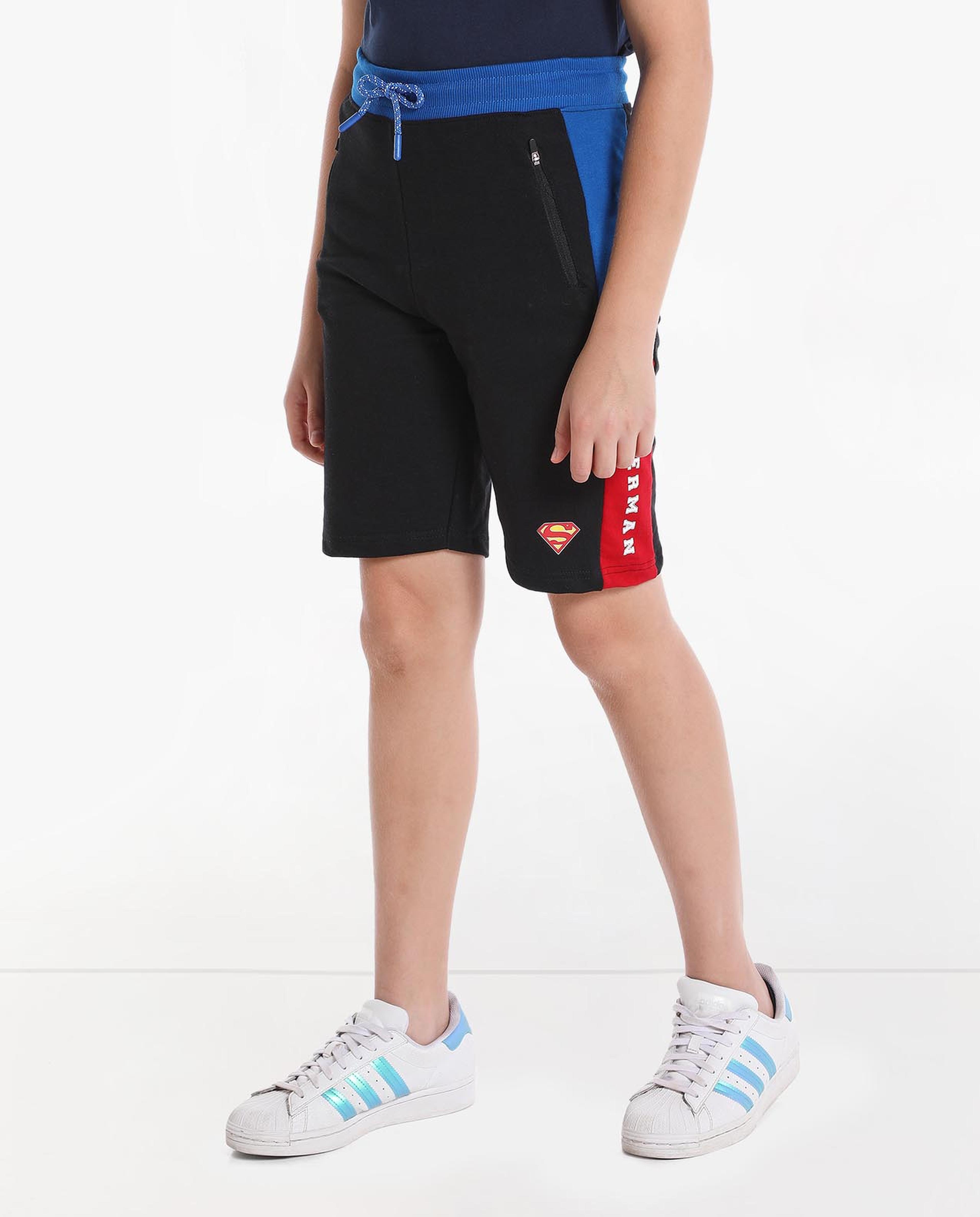 Solid Knitted Shorts With Elasticated Tie Up Waist