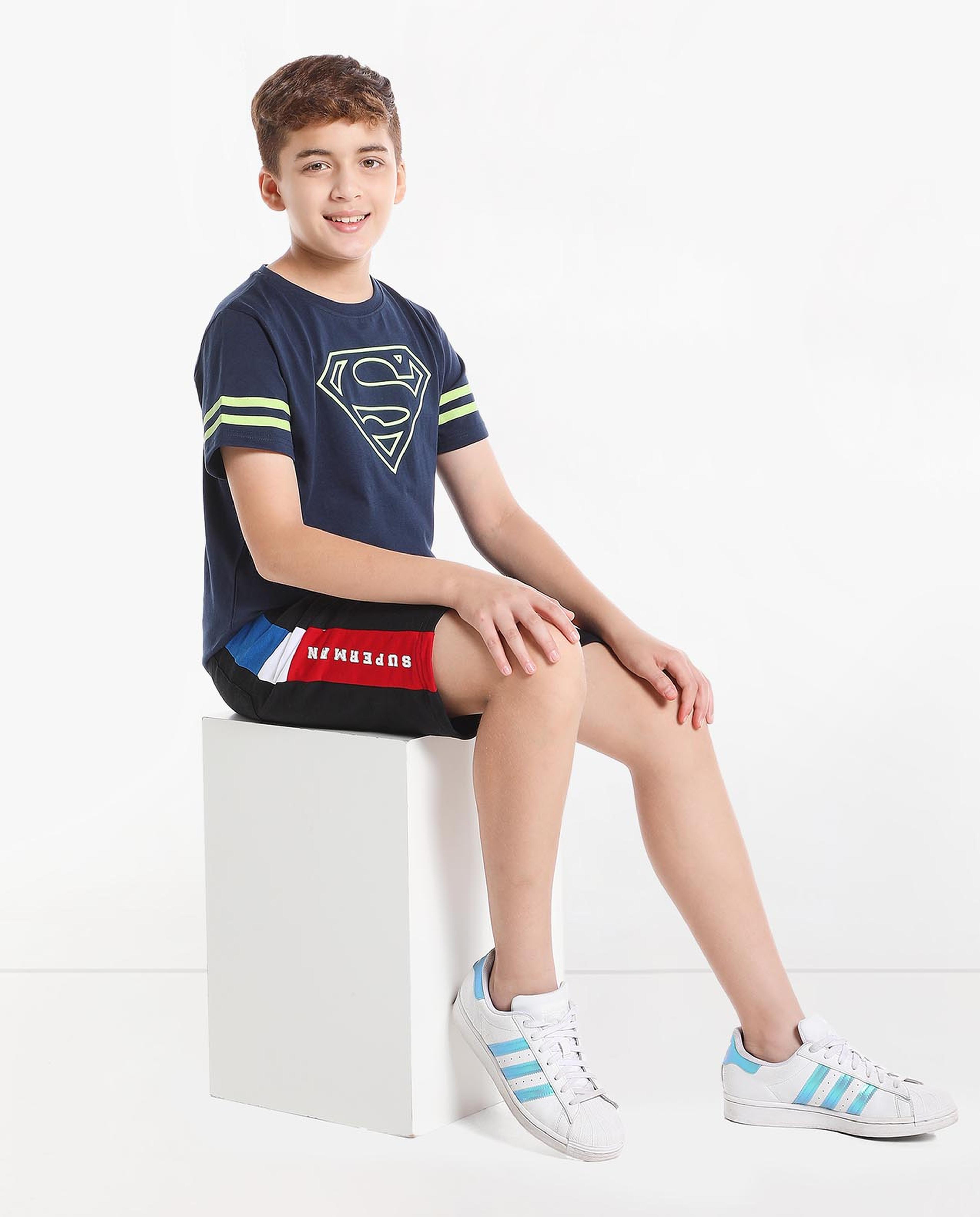 Solid Knitted Shorts With Elasticated Tie Up Waist