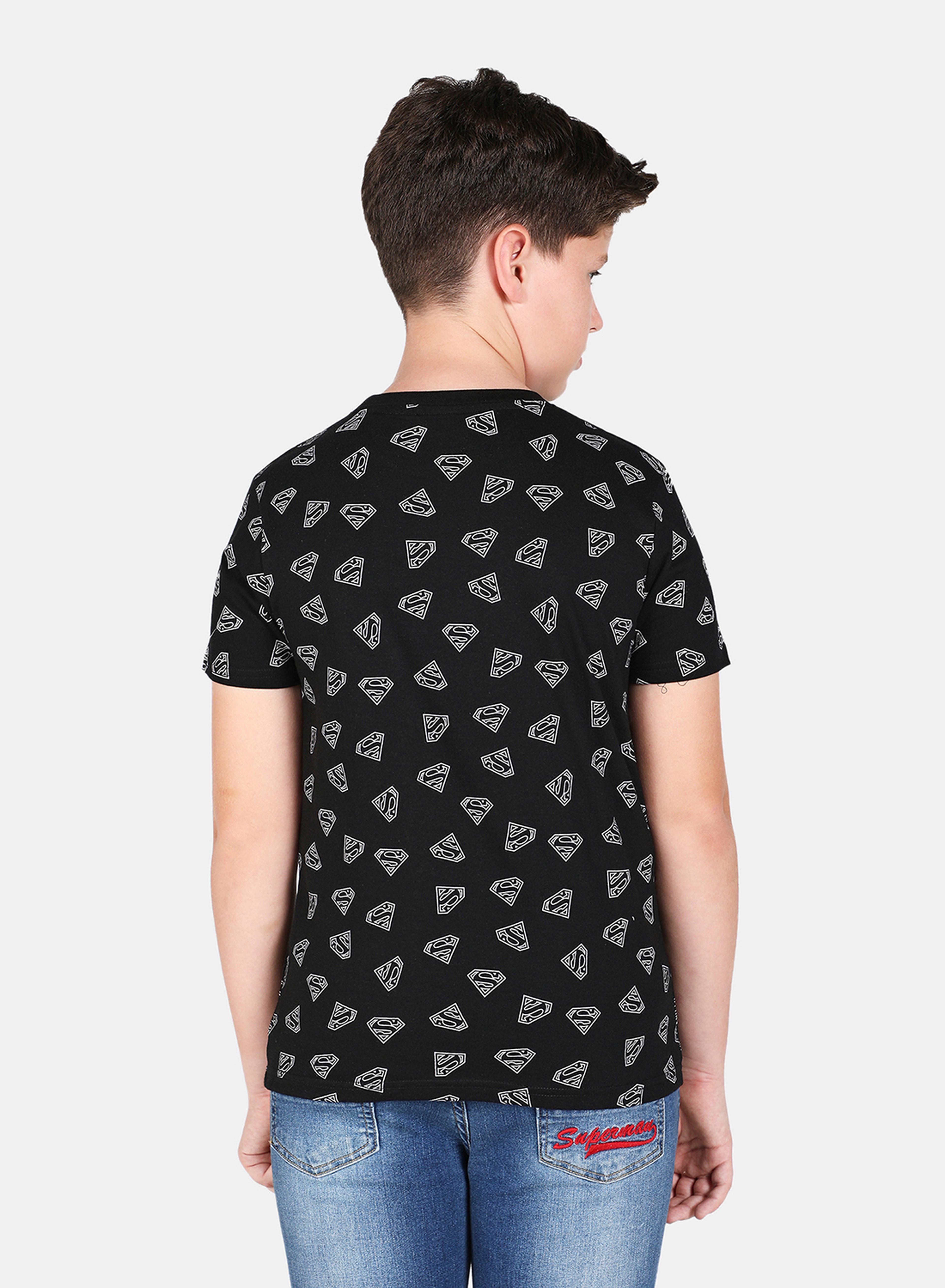 Superman Logo T-Shirt with Crew Neck and Short Sleeves