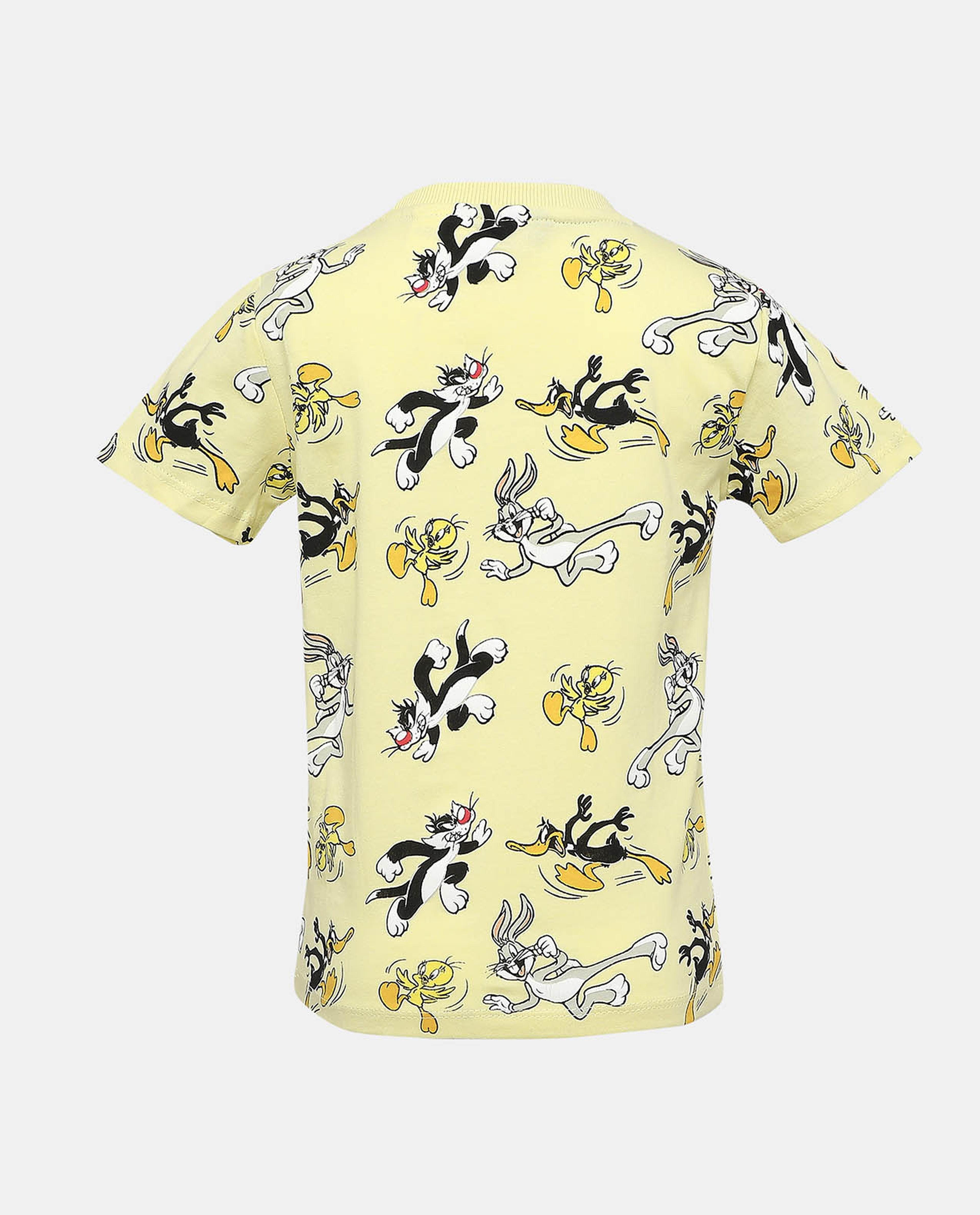 Printed T-Shirt with Polo Neck Short Sleeve