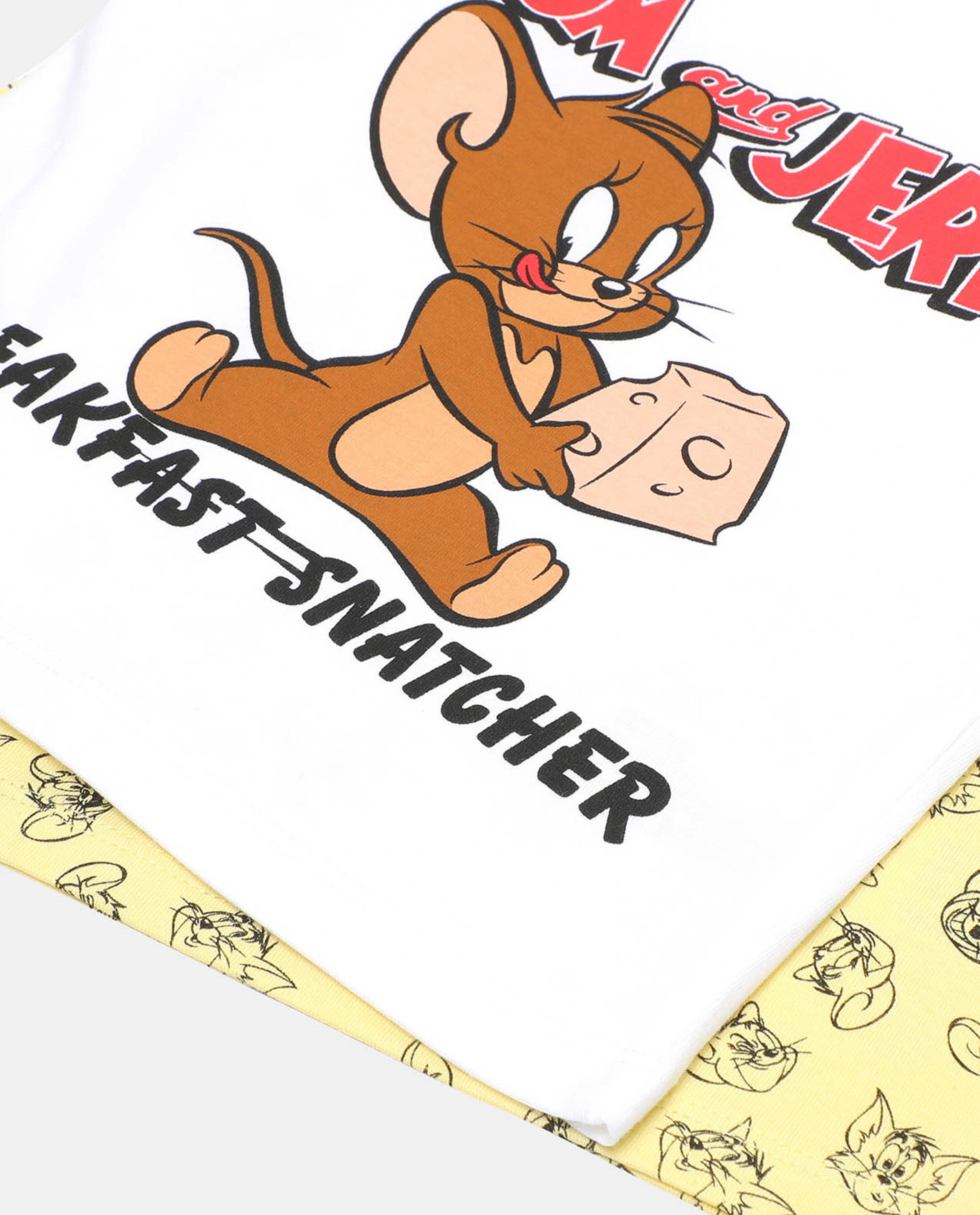 Pack of 2 - Printed T-Shirt with Crew Neck and Long Sleeves