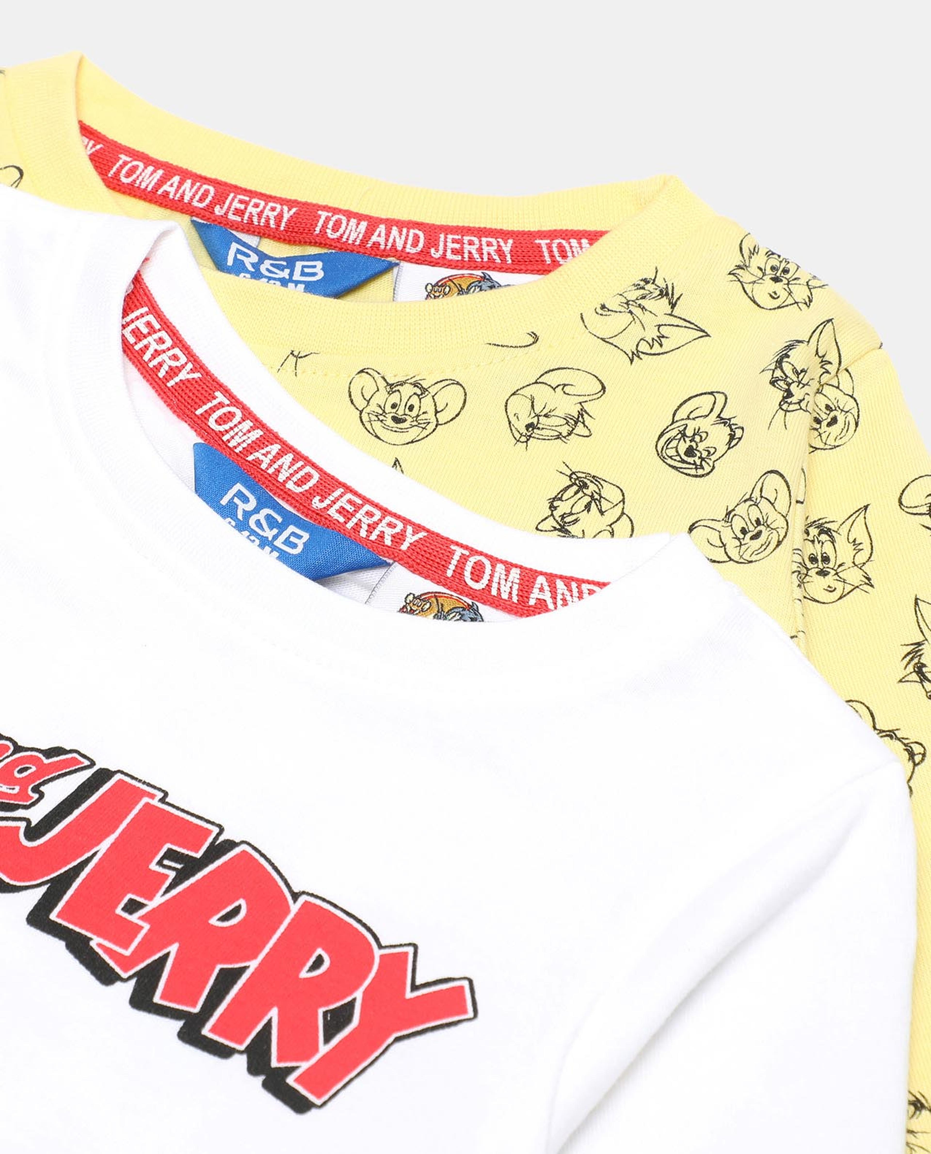Pack of 2 - Printed T-Shirt with Crew Neck and Long Sleeves