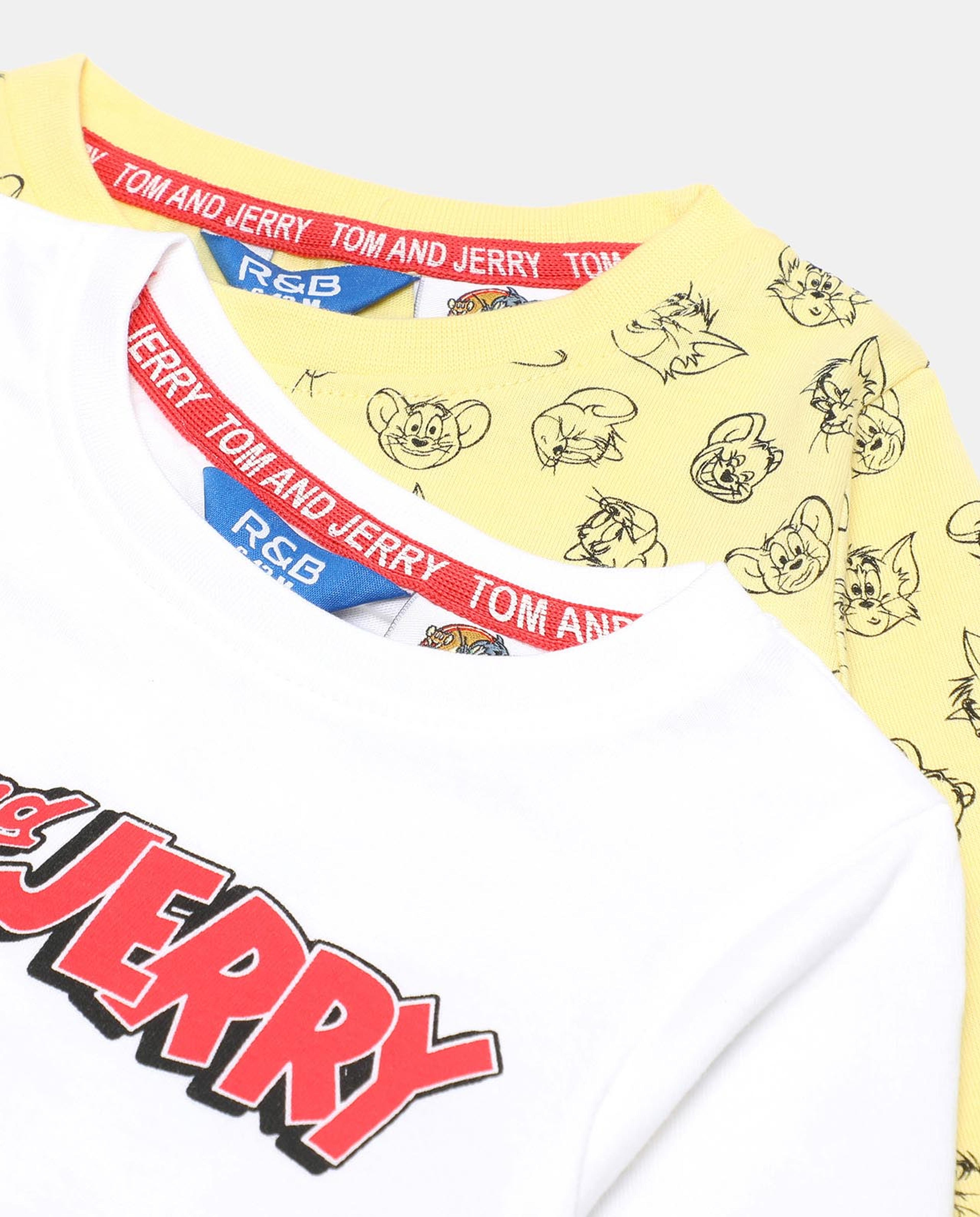 Pack of 2 - Printed T-Shirt with Crew Neck and Long Sleeves