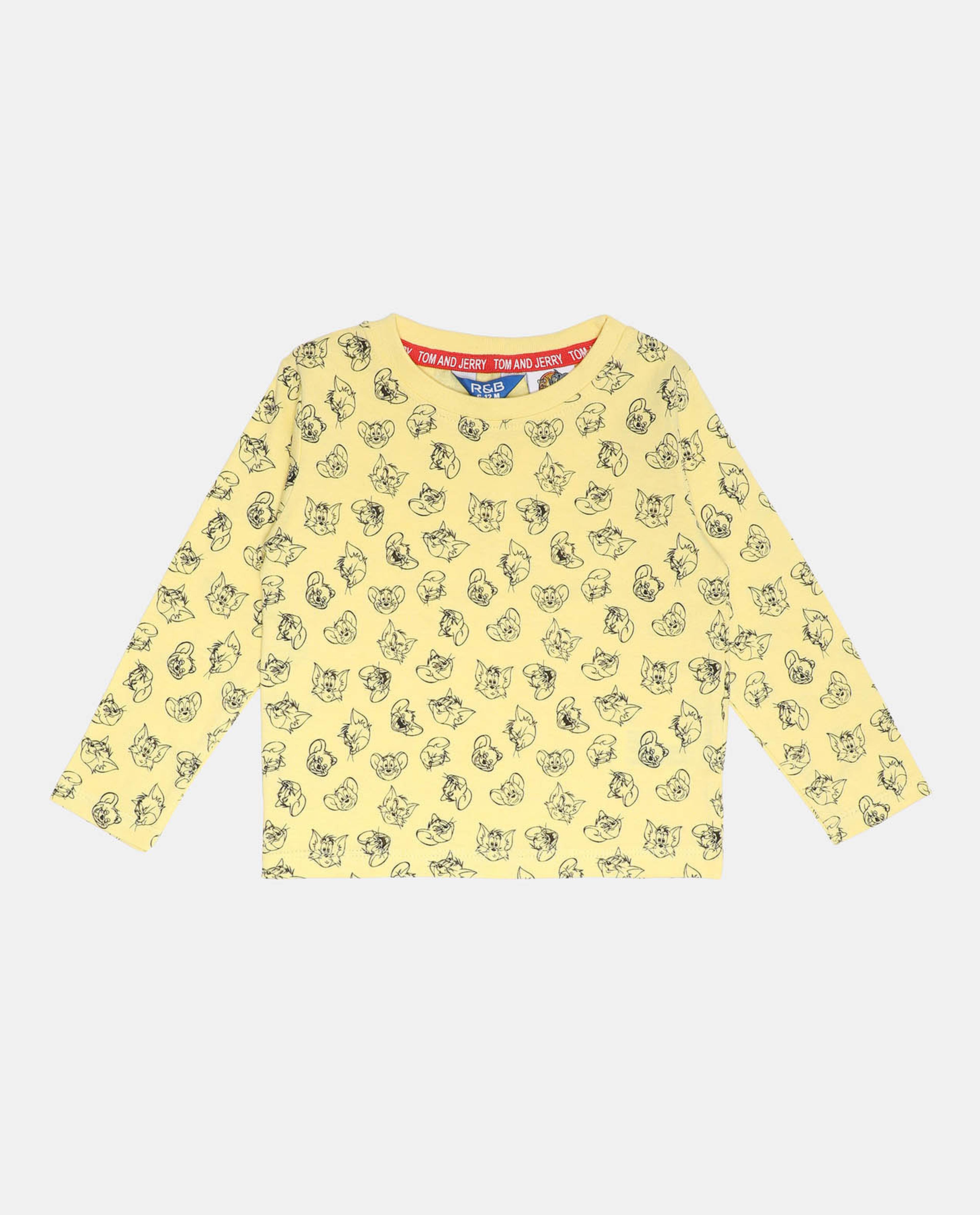 Pack of 2 - Printed T-Shirt with Crew Neck and Long Sleeves