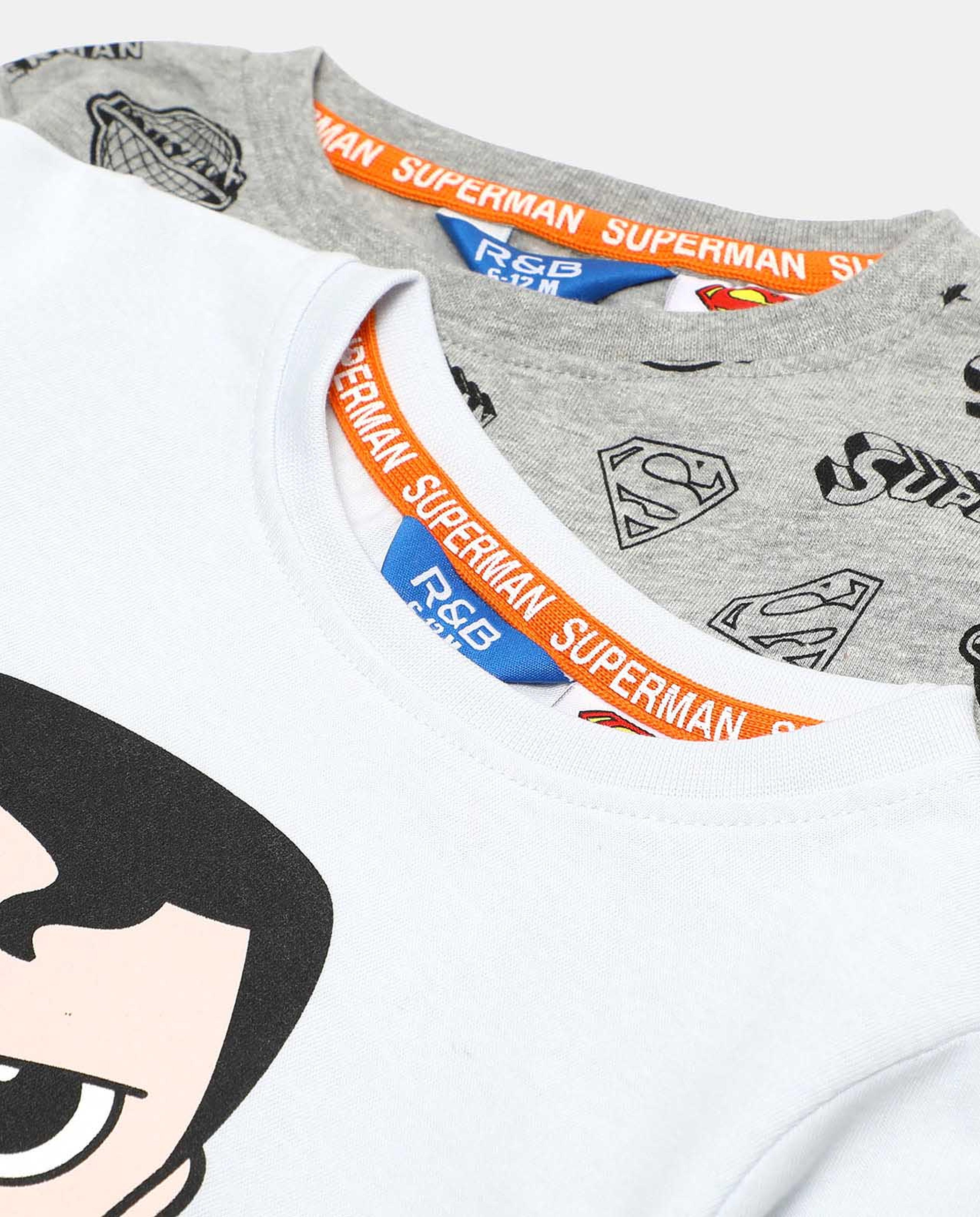 Pack of 2 - Printed T-Shirt with Crew Neck and Long Sleeves