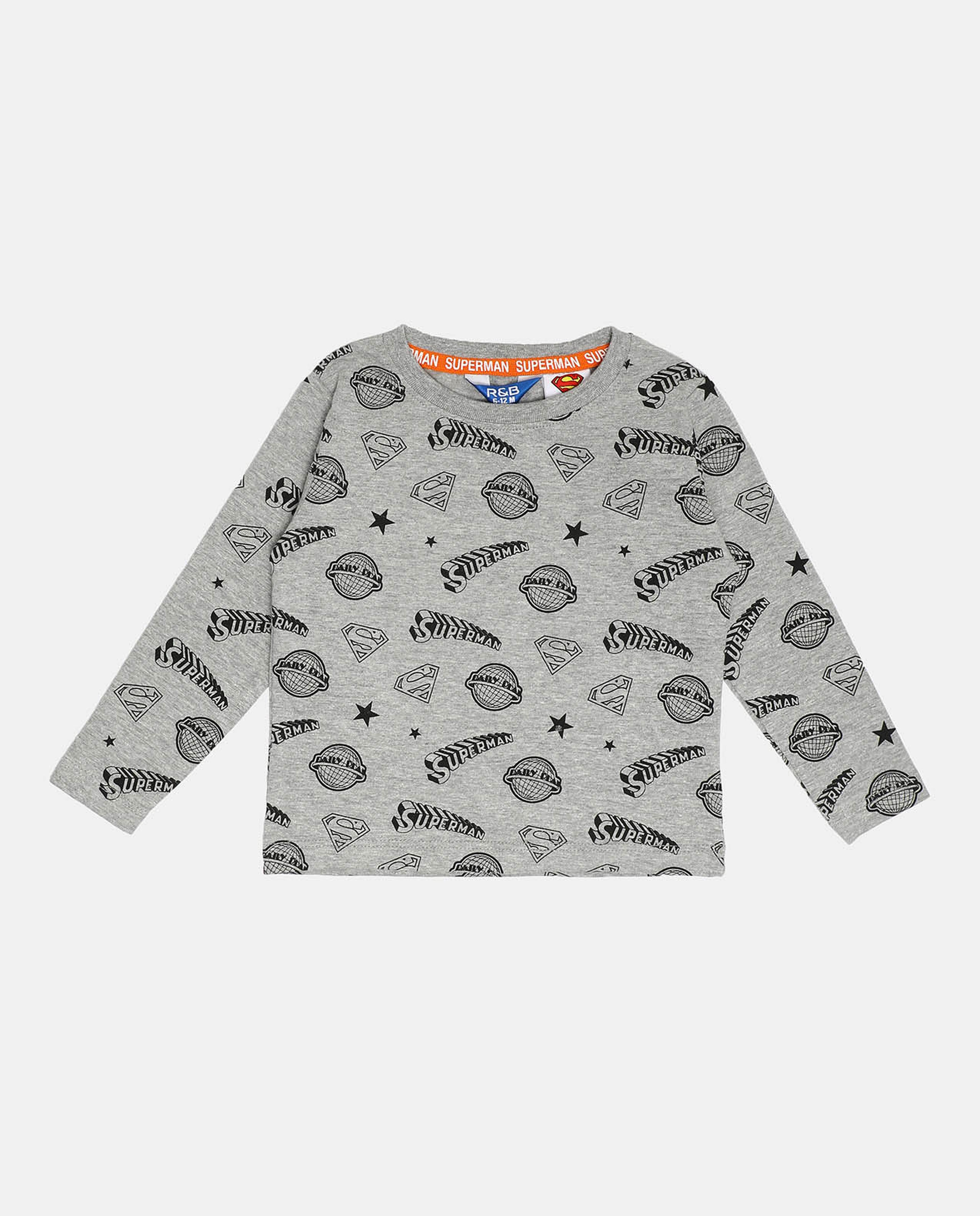 Pack of 2 - Printed T-Shirt with Crew Neck and Long Sleeves