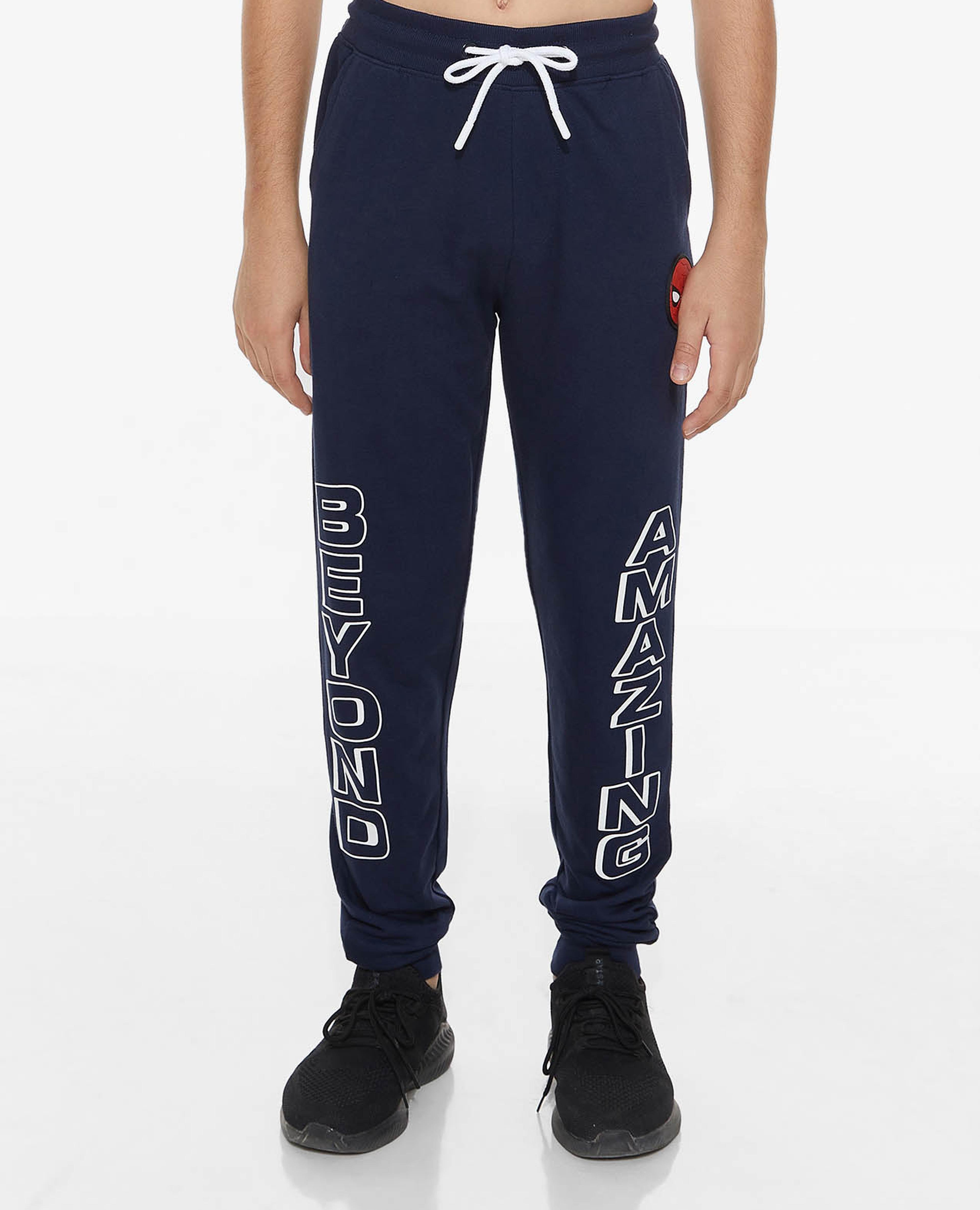 Typography Printed Joggers with Drawstring Waist