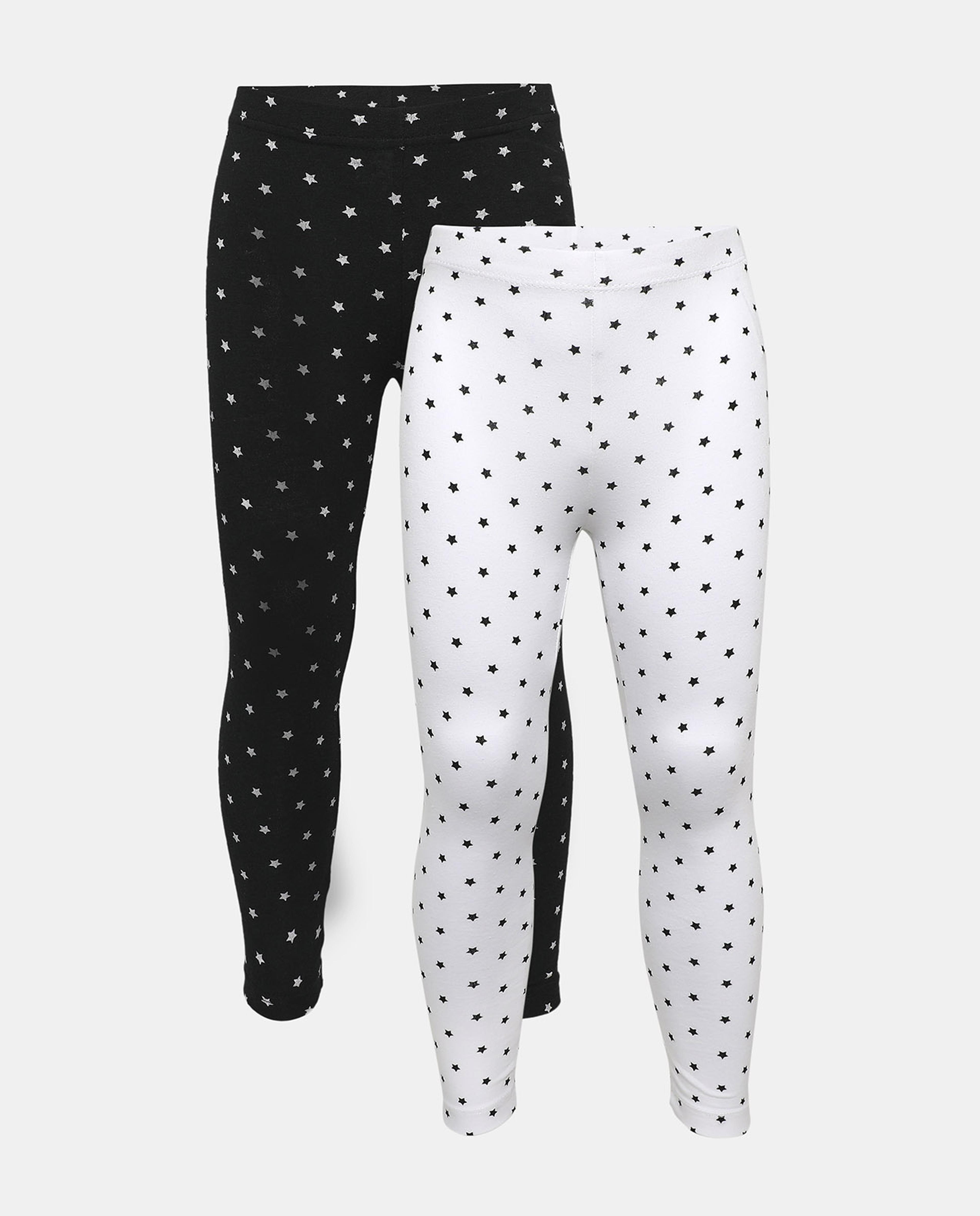 Polka Dot Leggings with Elastic Waist
