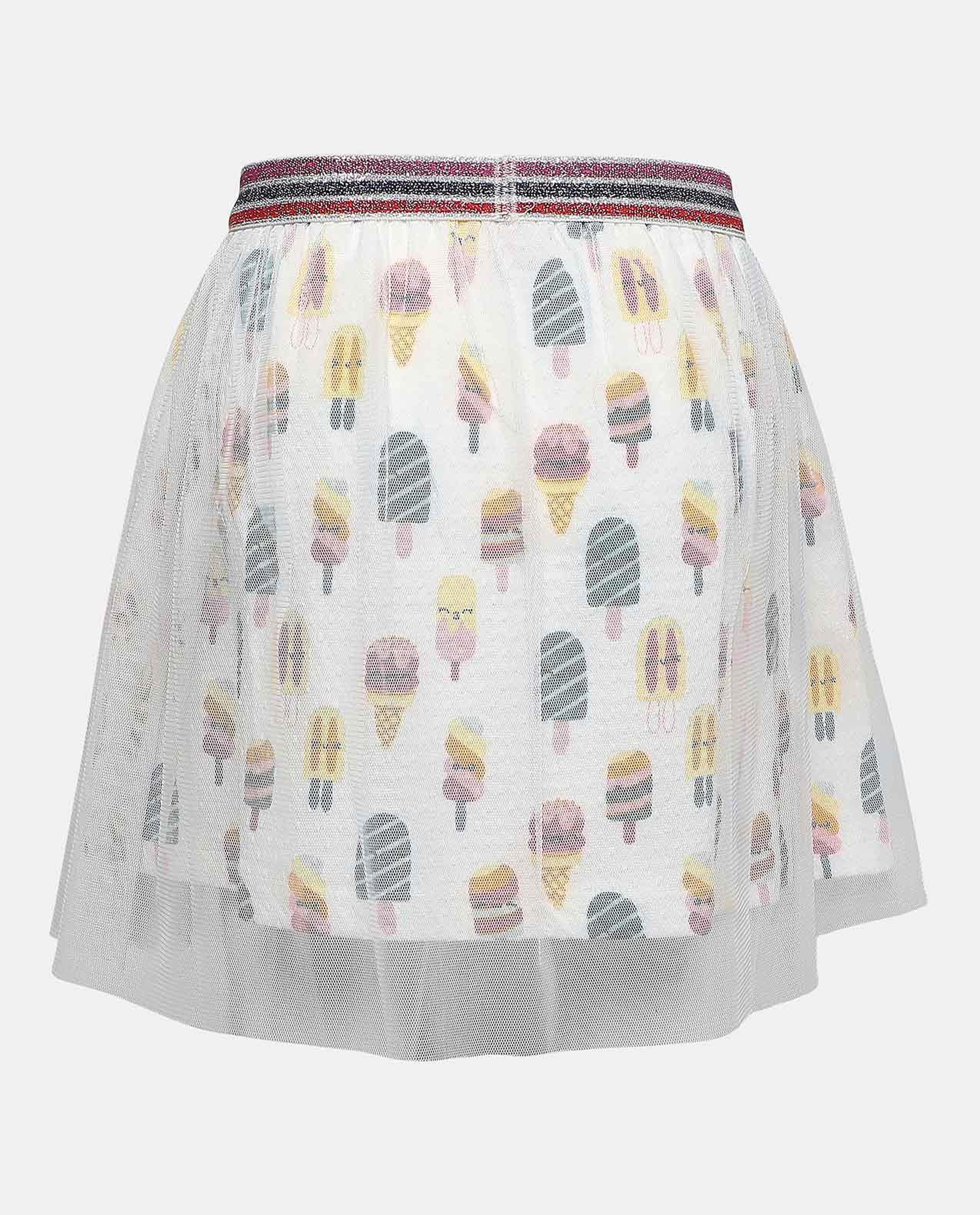 Printed Knit Skirt with Elasticated Waistband