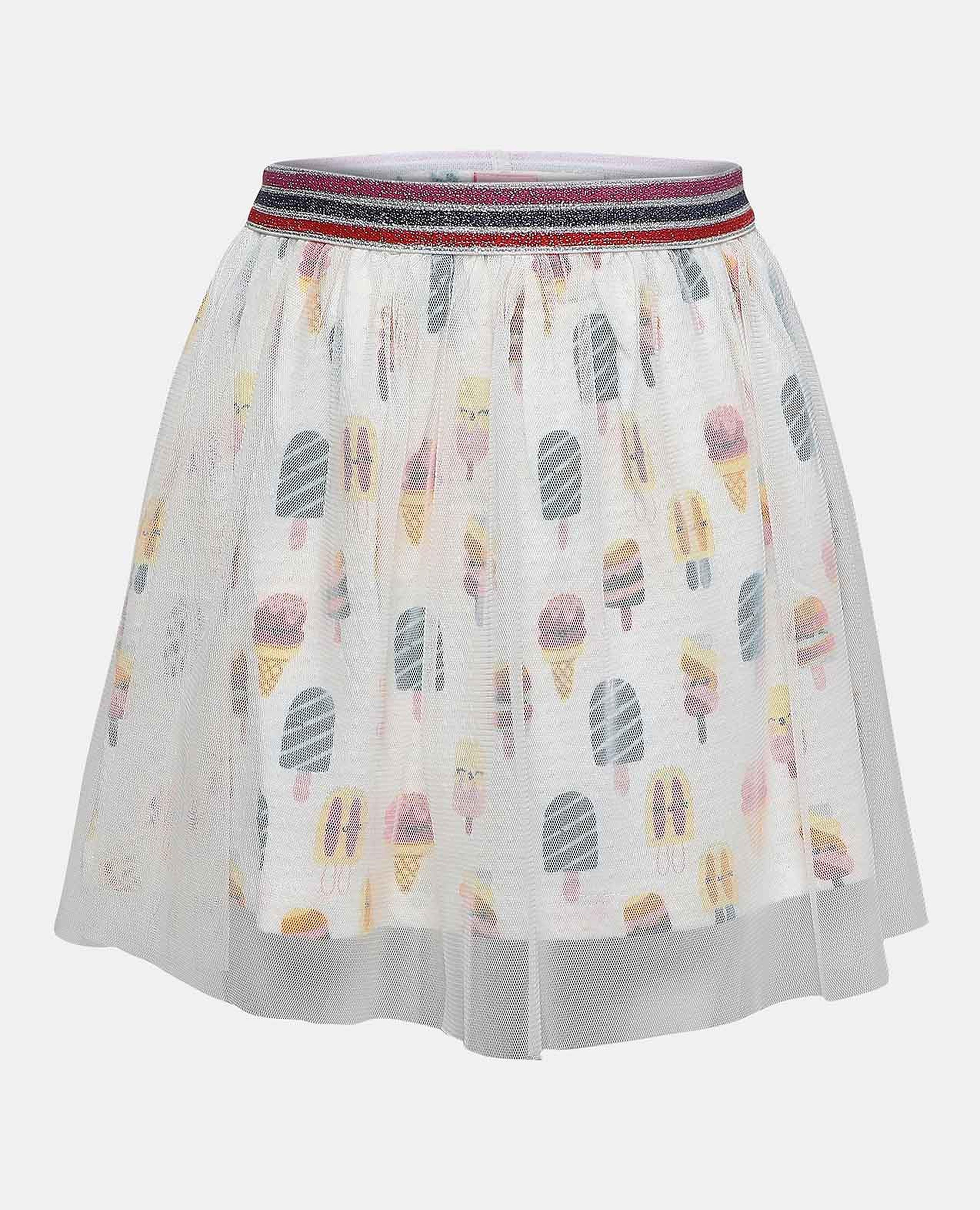 Printed Knit Skirt with Elasticated Waistband