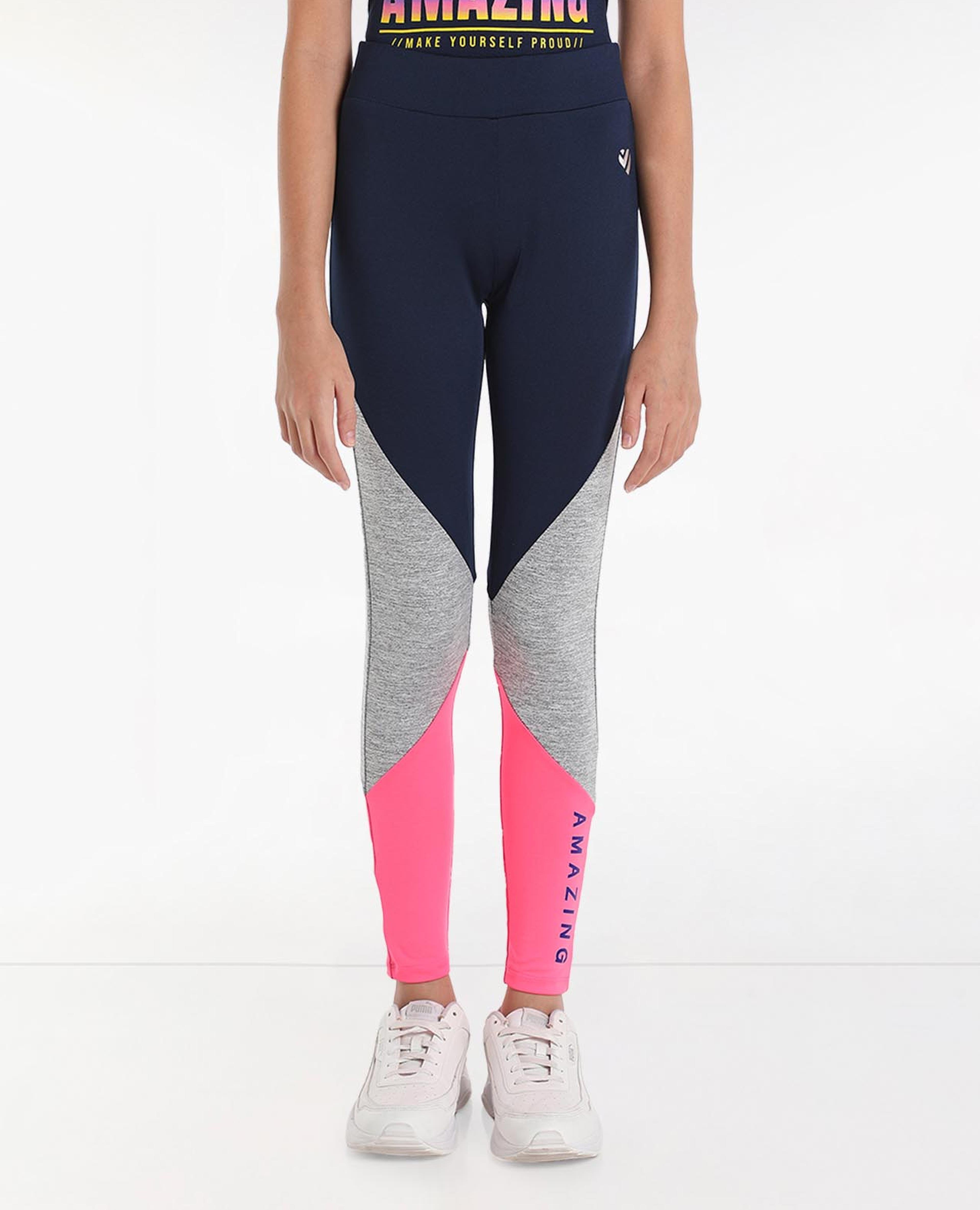 Colour-Blocked Tights with Slip-On Closure