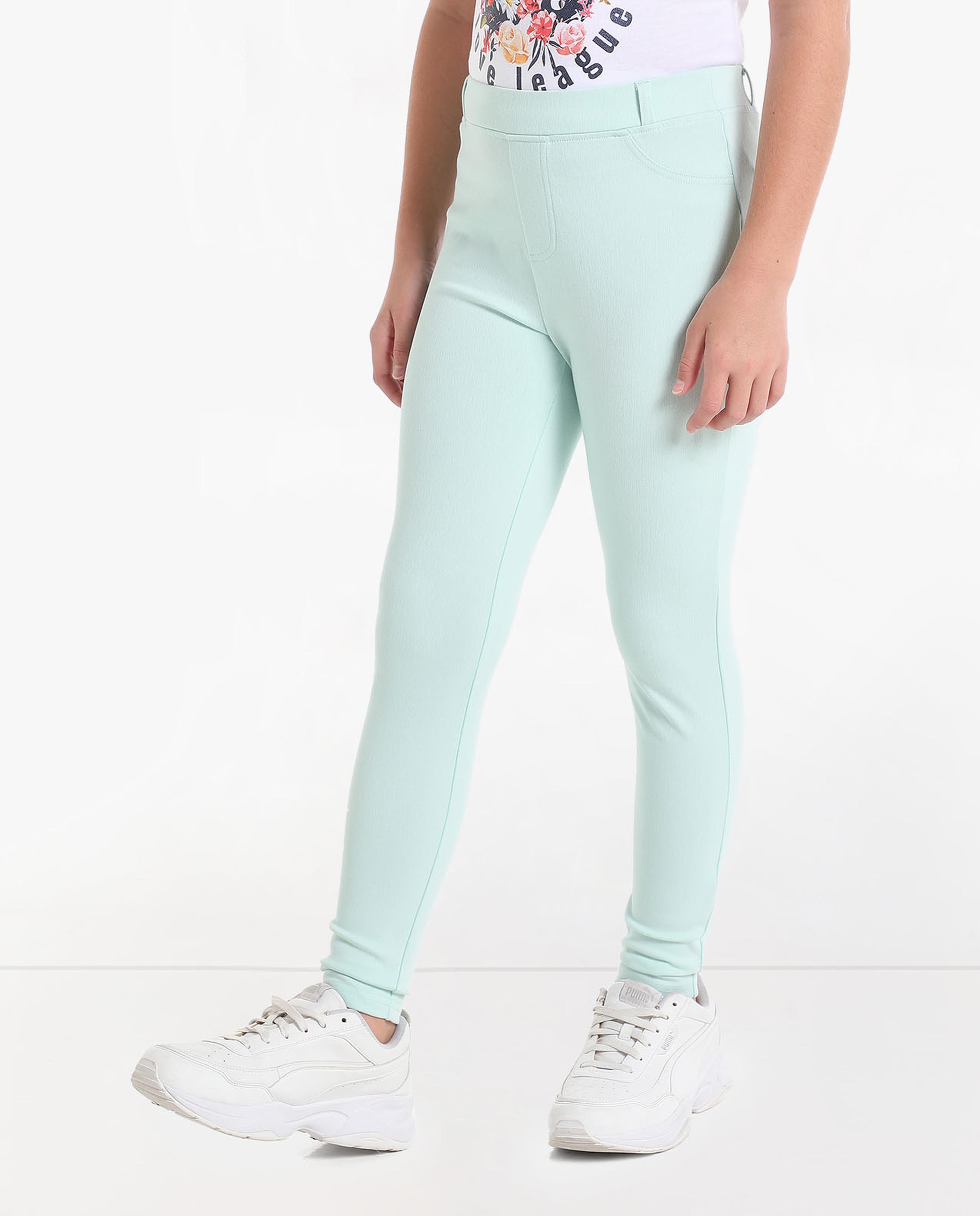 Solid Treggings with Slip-On Closure